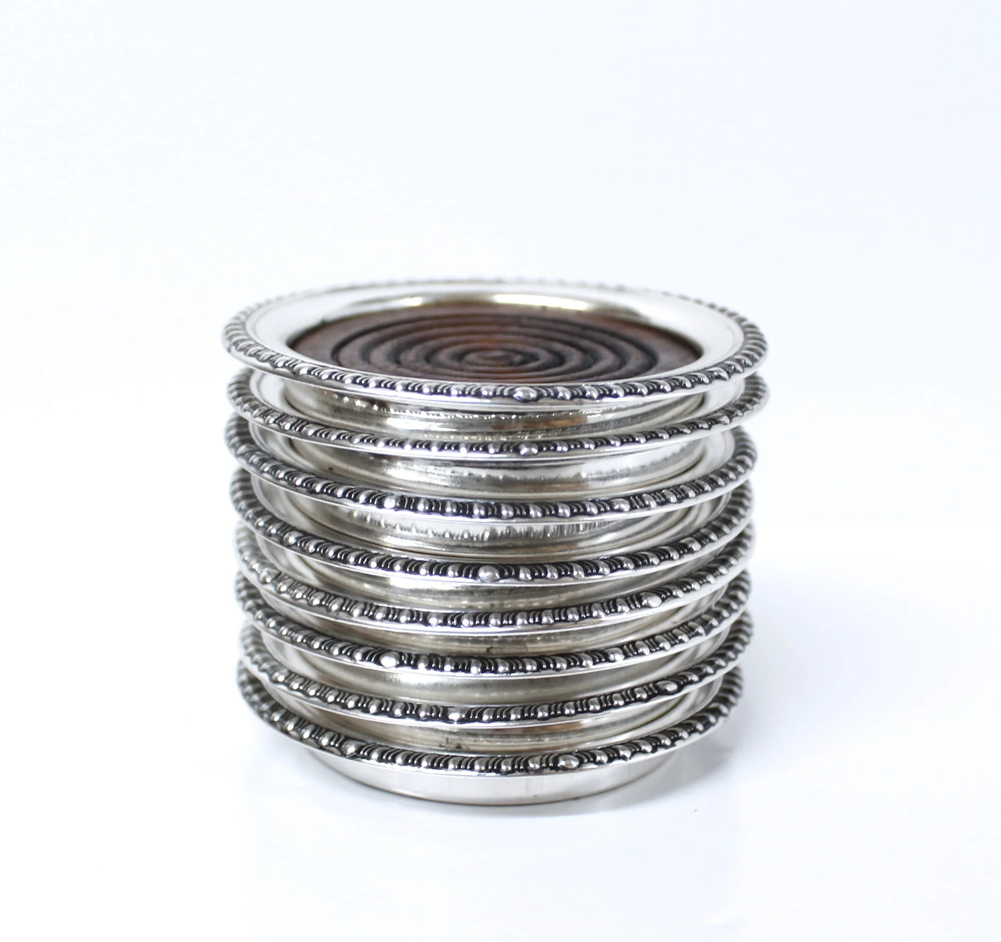 Sterling and Mahogany Coasters