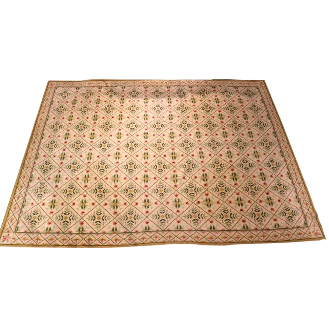 Fine Vintage English Neoclassical Style Needlework Carpet