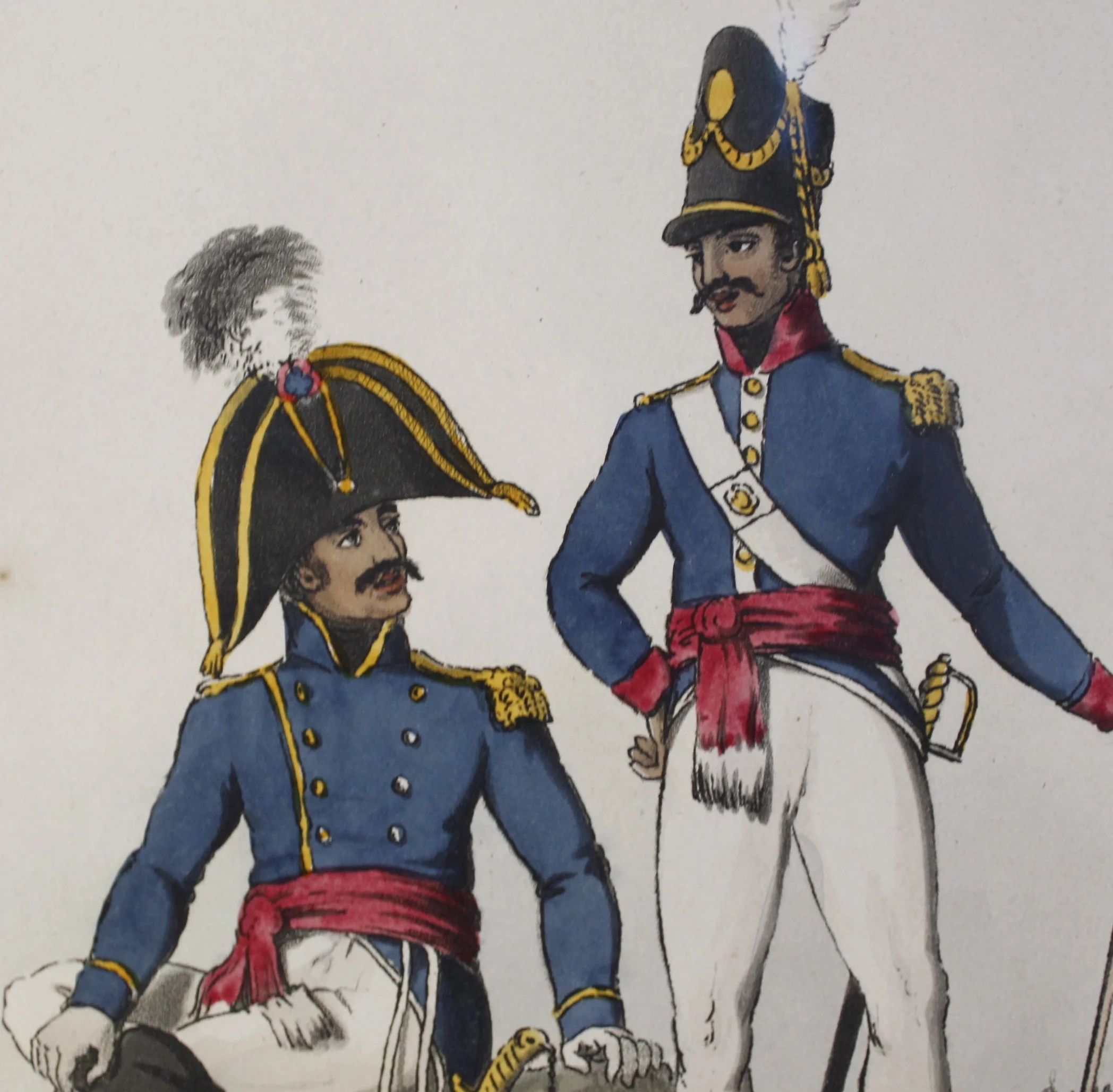 Napoleonic Era European Military Regimental Costume Prints (1809) - Portuguese