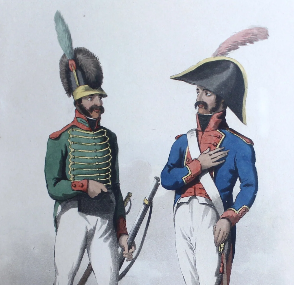 Napoleonic Era European Military Regimental Costume Prints (1809) - Spanish and Portuguese