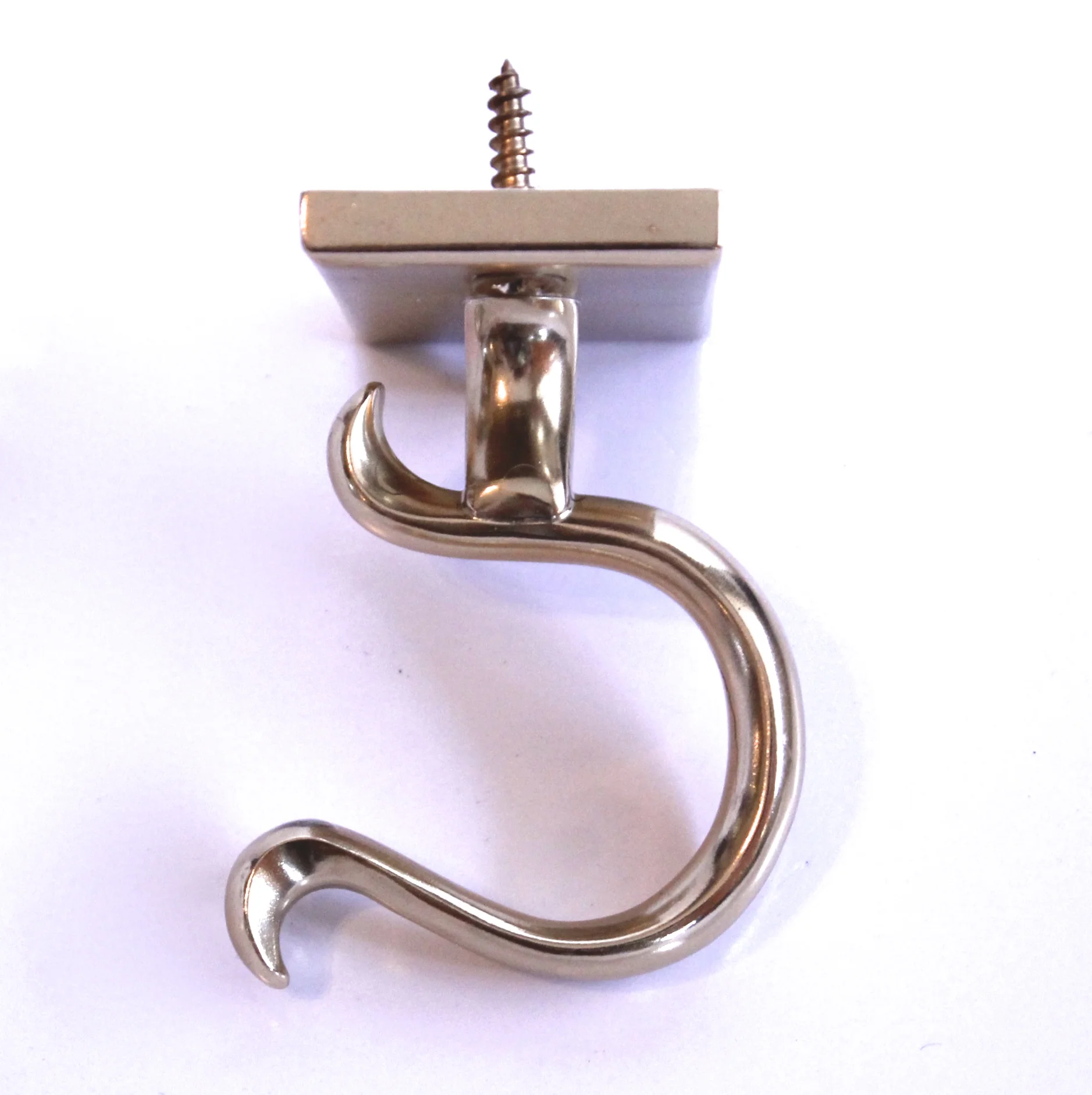 Pair Brass Fireplace Firetool Hooks