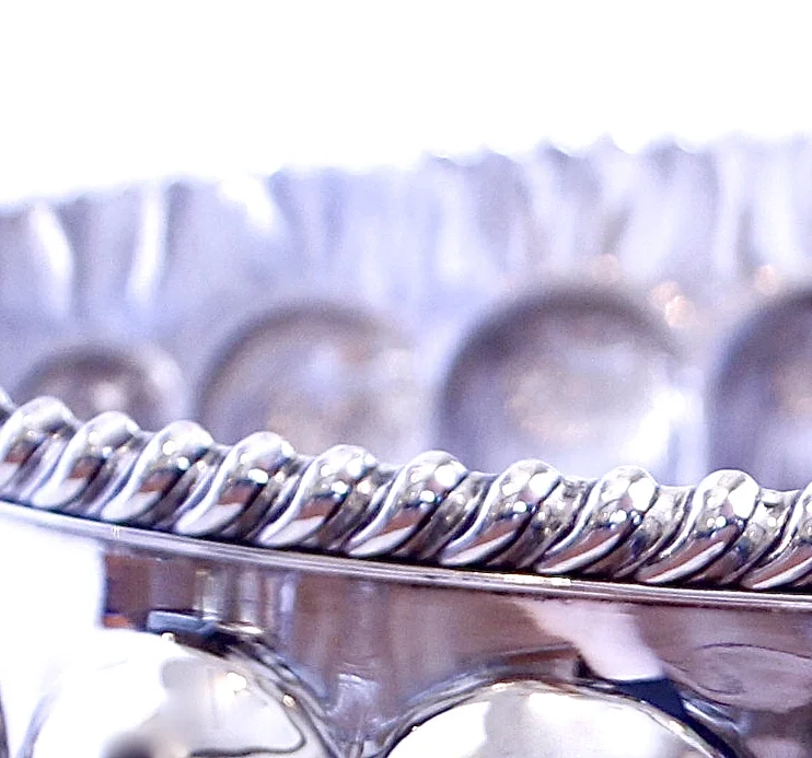 Large Old Sheffield Silver on Copper Footed Bowl