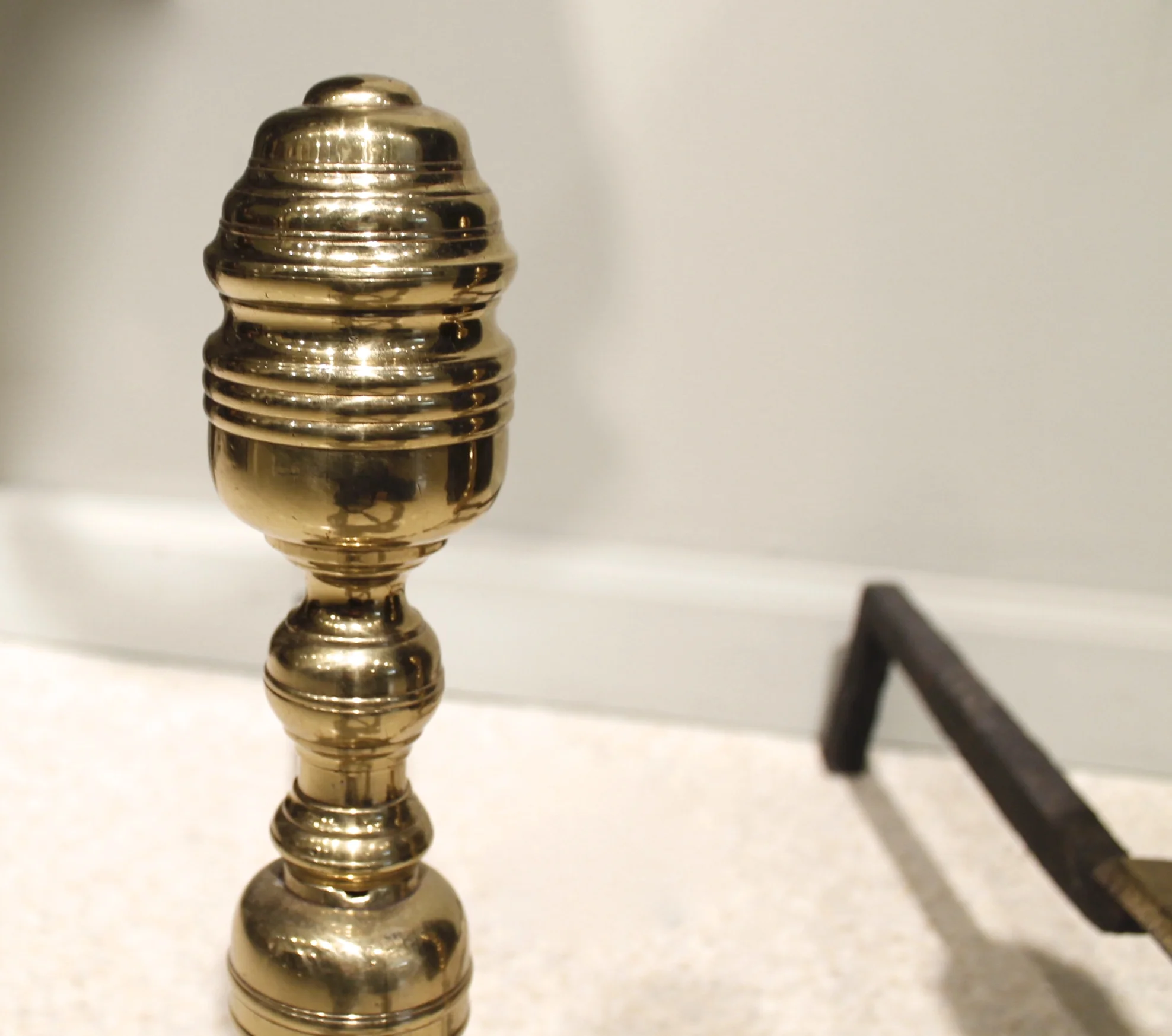 Small Pair of American Federal Brass Andirons