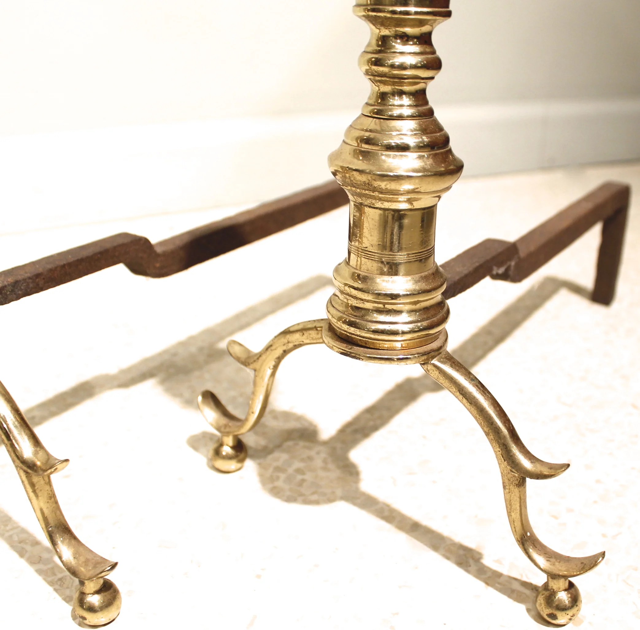American Federal Brass Andirons
