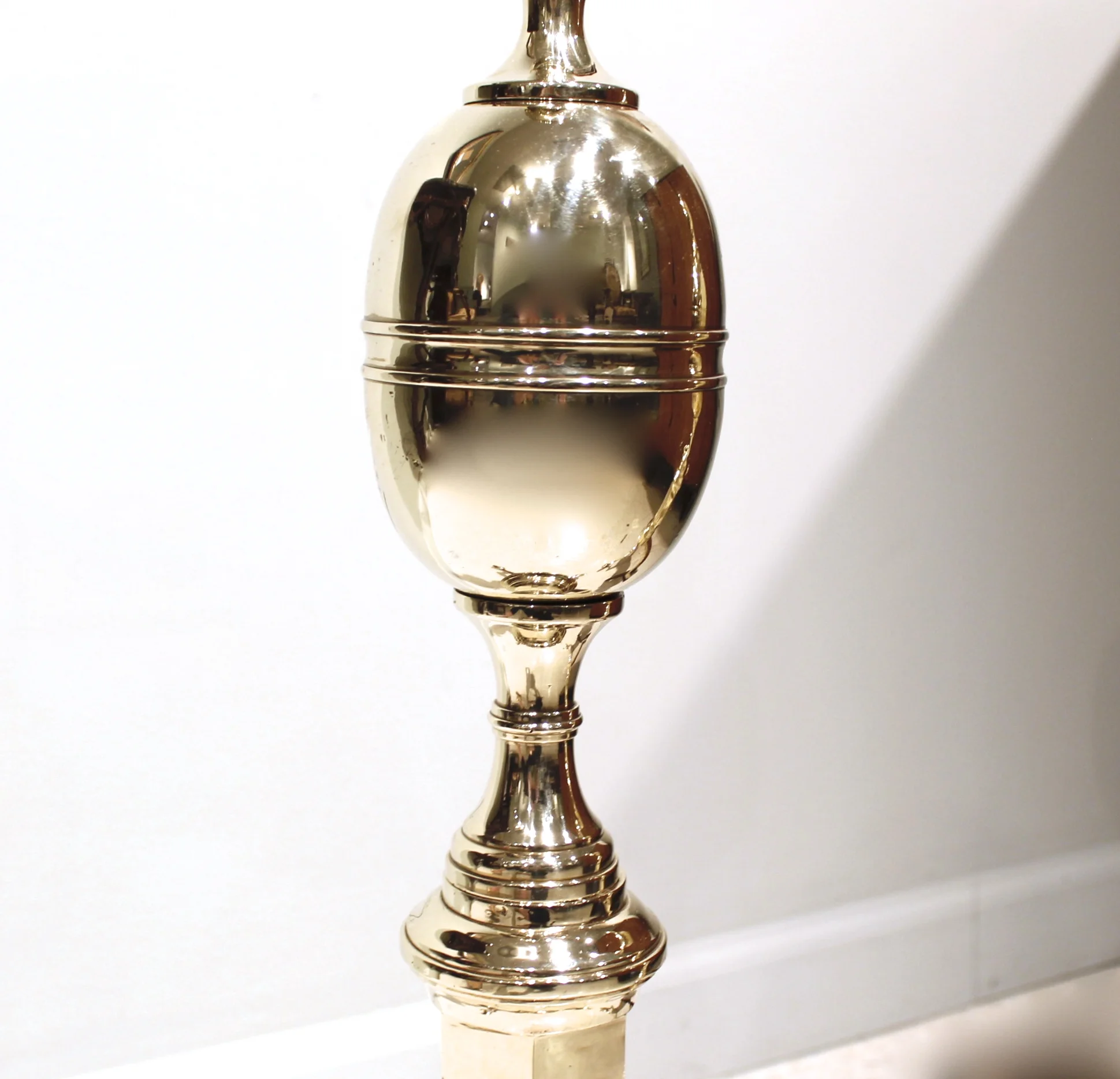 Federal Style Double Lemon Top Andirons