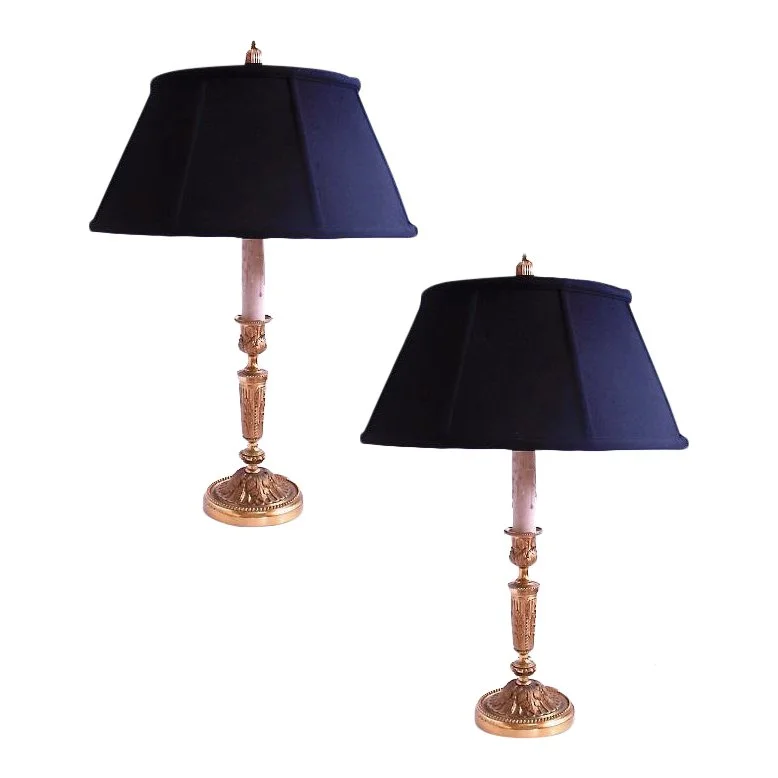 Pair of Louis XVI Style Candlestick Lamps