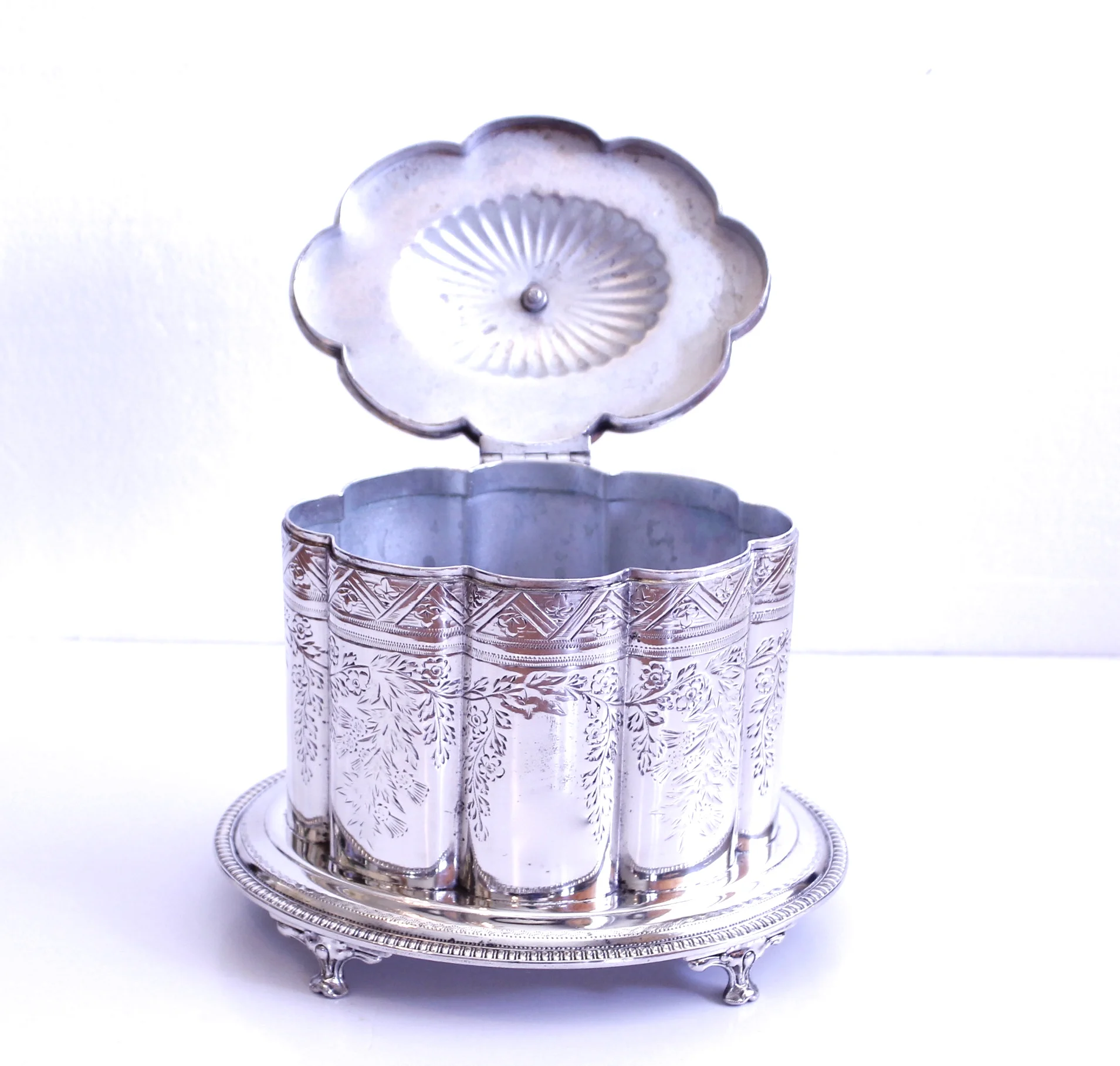 Silver Plate Sheffield Biscuit Box