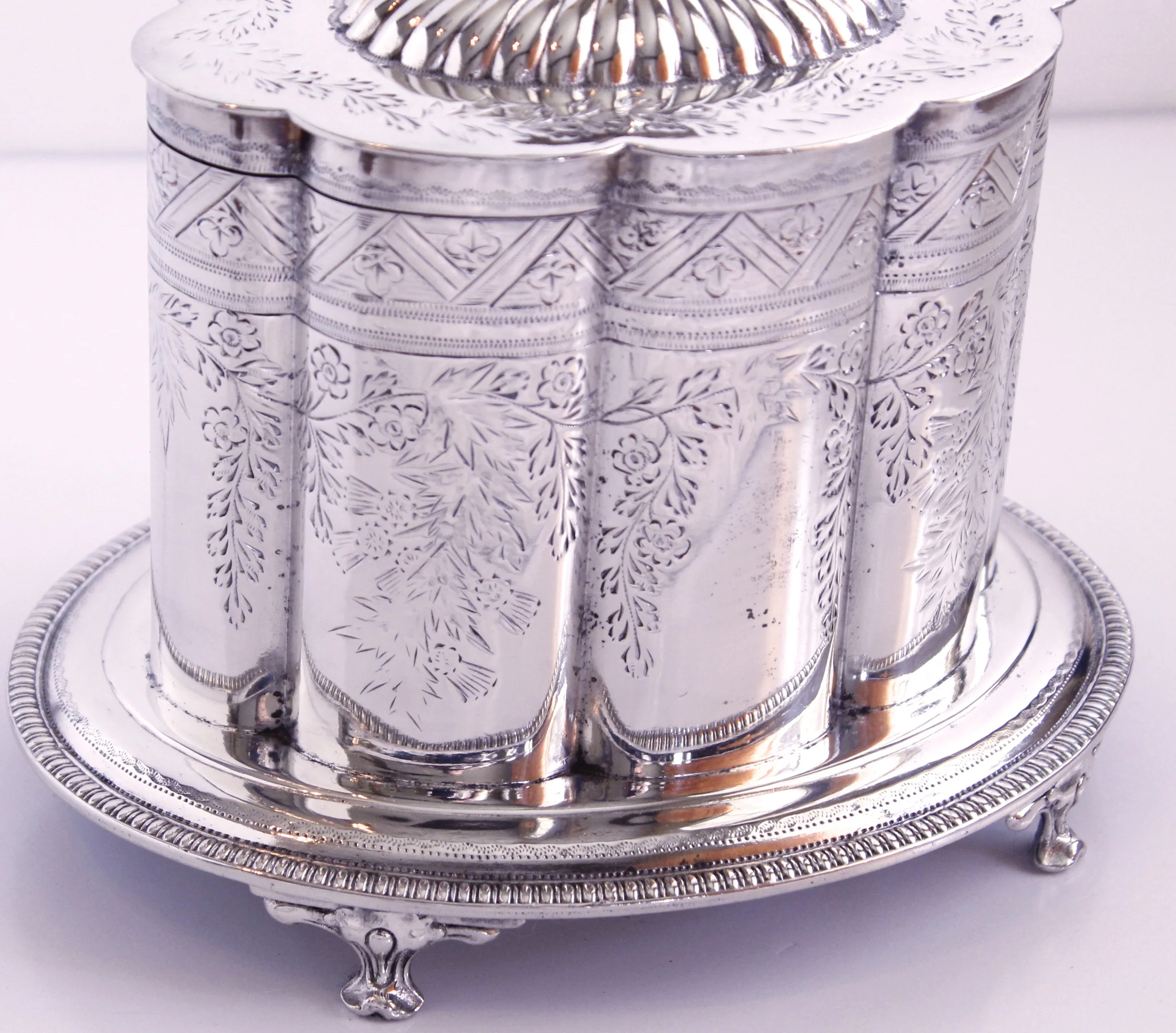 Silver Plate Sheffield Biscuit Box
