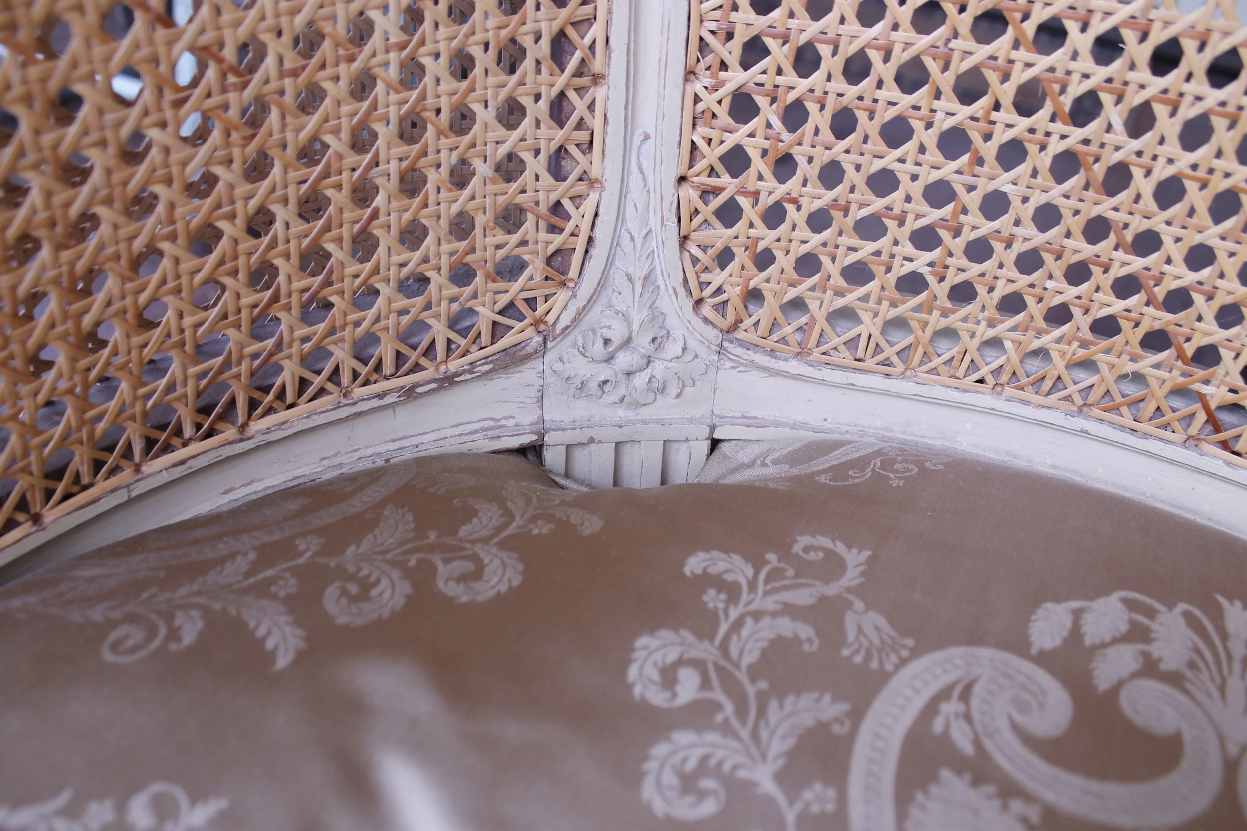 Pair of Large Antique Louis XVI Style Painted Armchairs