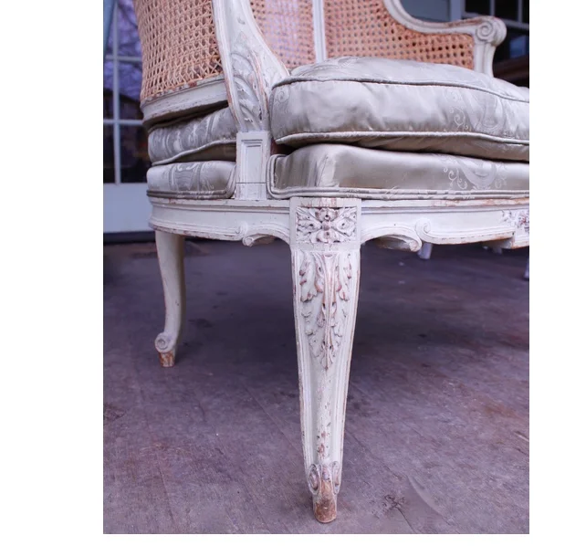 Pair of Large Antique Louis XVI Style Painted Armchairs