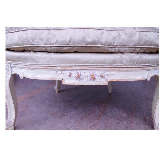 Pair of Large Antique Louis XVI Style Painted Armchairs