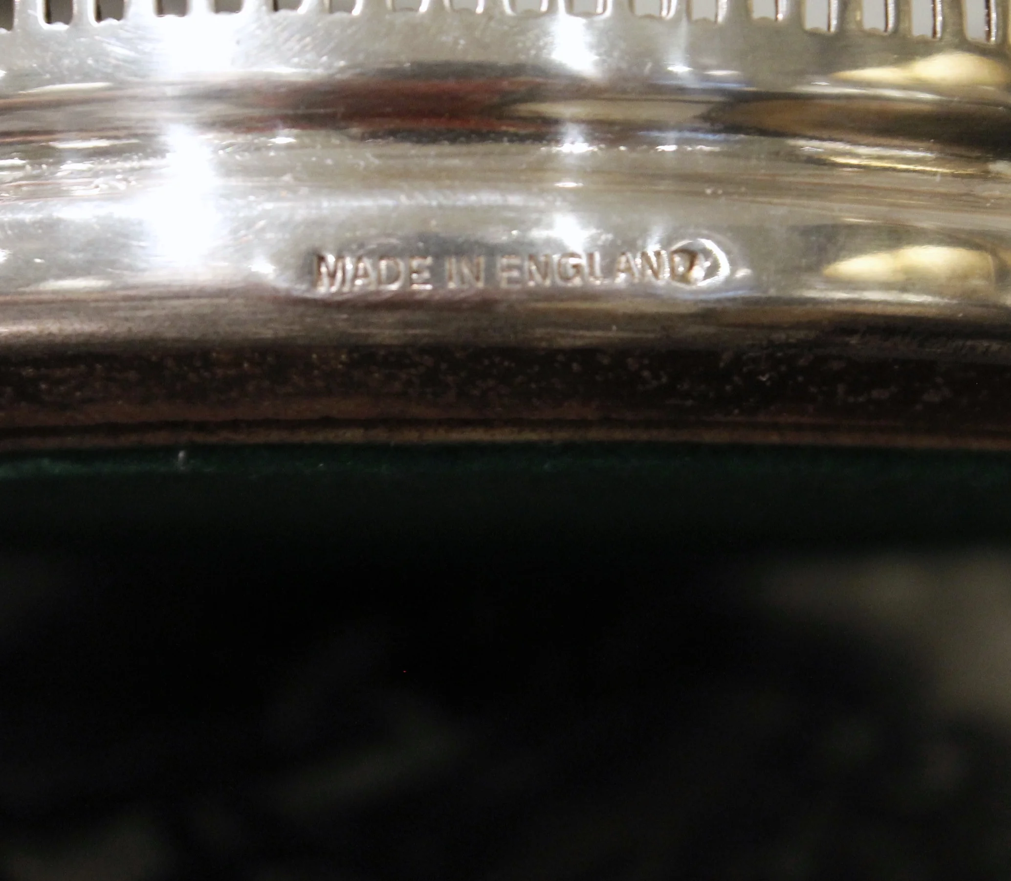 English Silver on Copper Galleried Wine Coaster