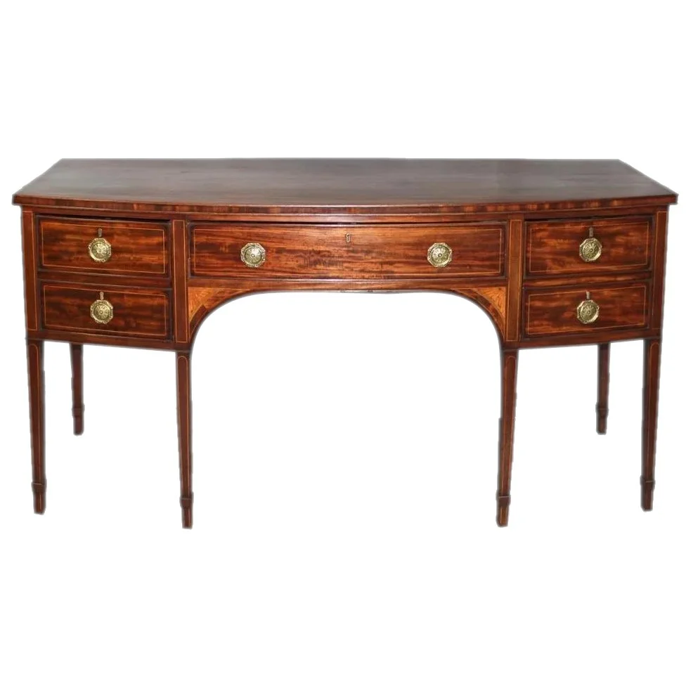English George IV Period Mahogany Sideboard with Boxwood and Satinwood Inlay