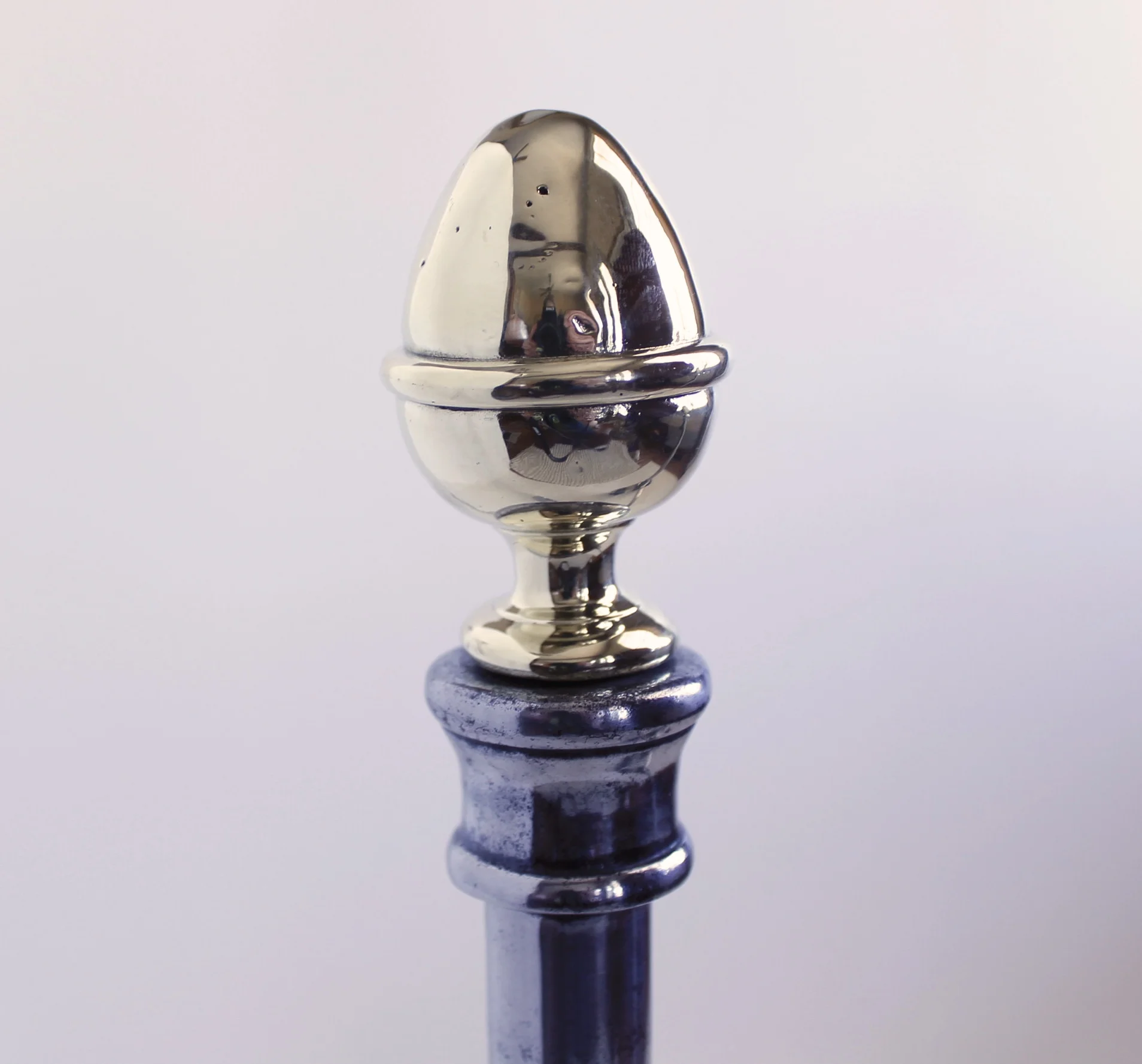 Pair of French Polished Steel and Brass Andirons