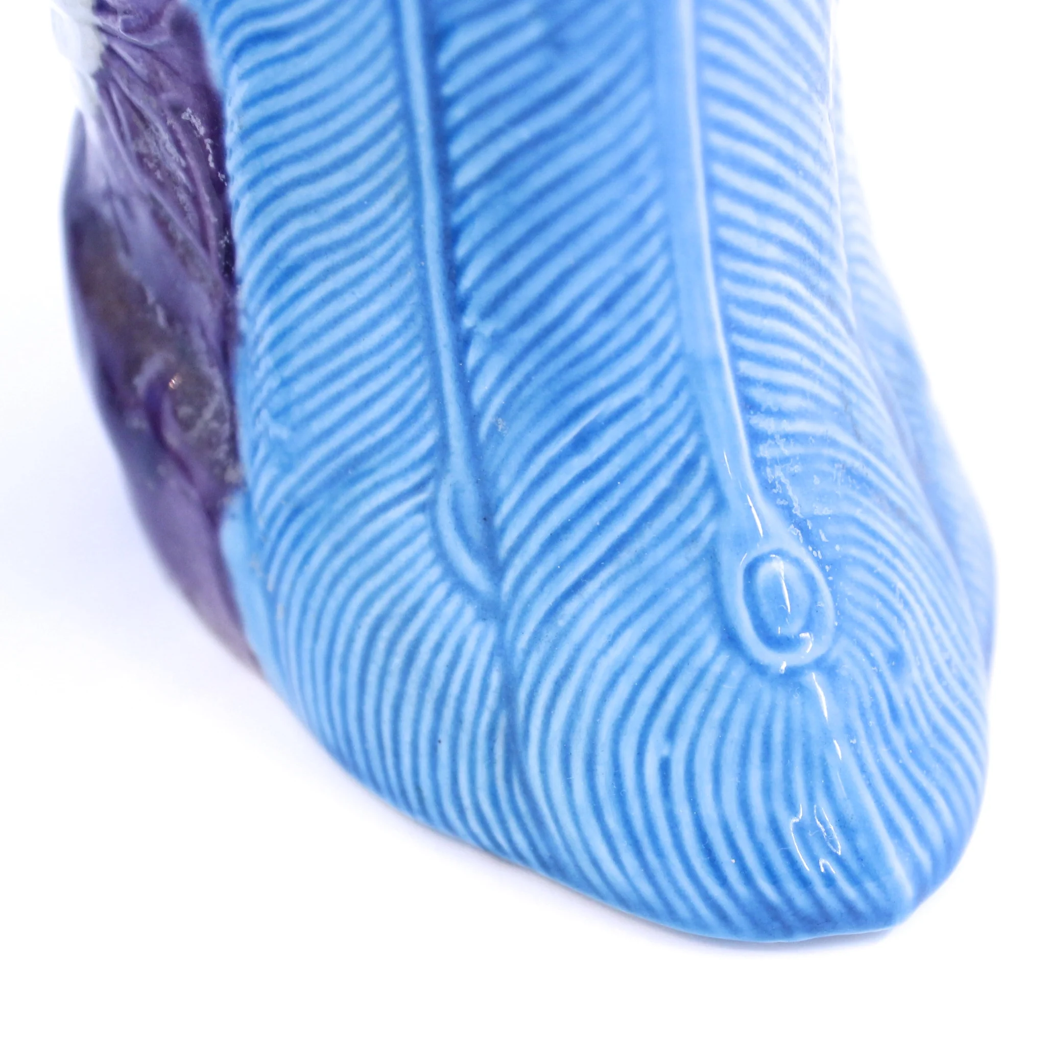 Pair of Turquoise and Manganese Glazed Chinese Porcelain Ho-Ho Birds or Phoenixes