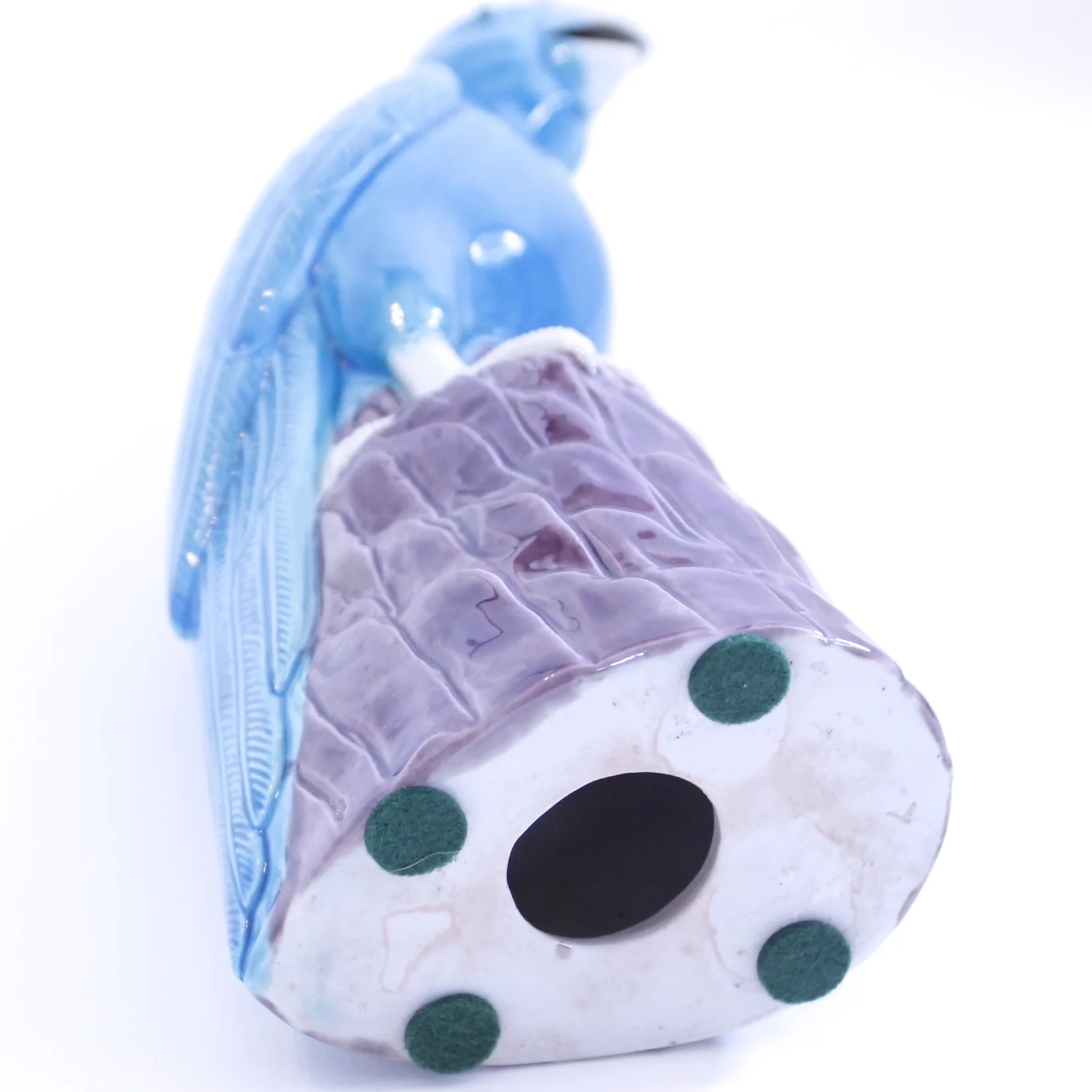 Chinese Porcelain Turquoise and Manganese Glazed Cockatoo