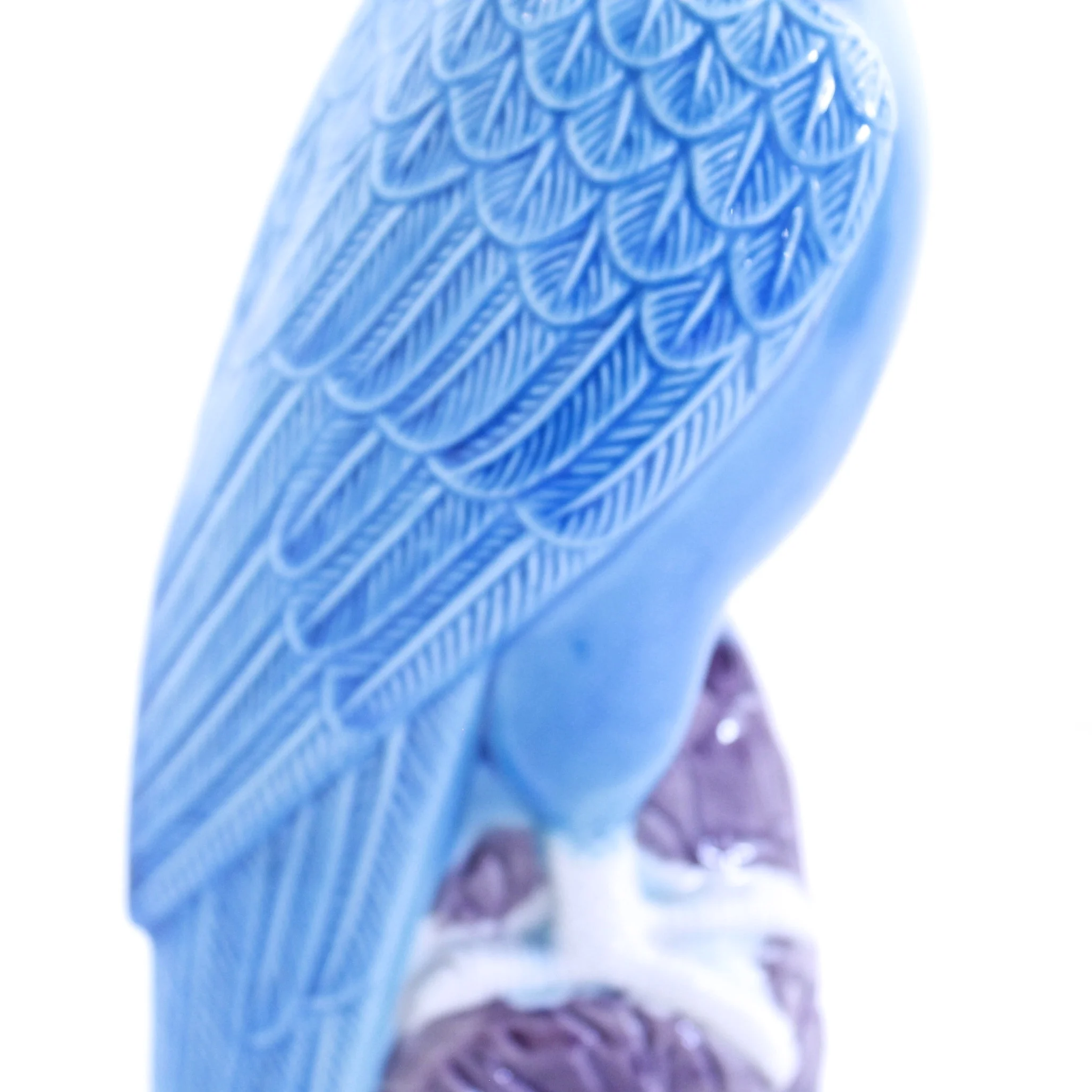 Chinese Porcelain Turquoise and Manganese Glazed Cockatoo
