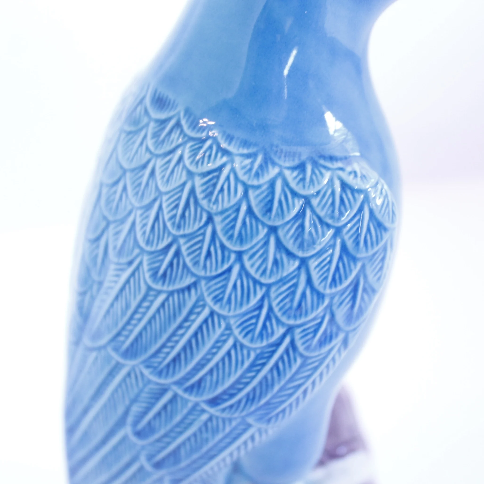 Chinese Porcelain Turquoise and Manganese Glazed Cockatoo