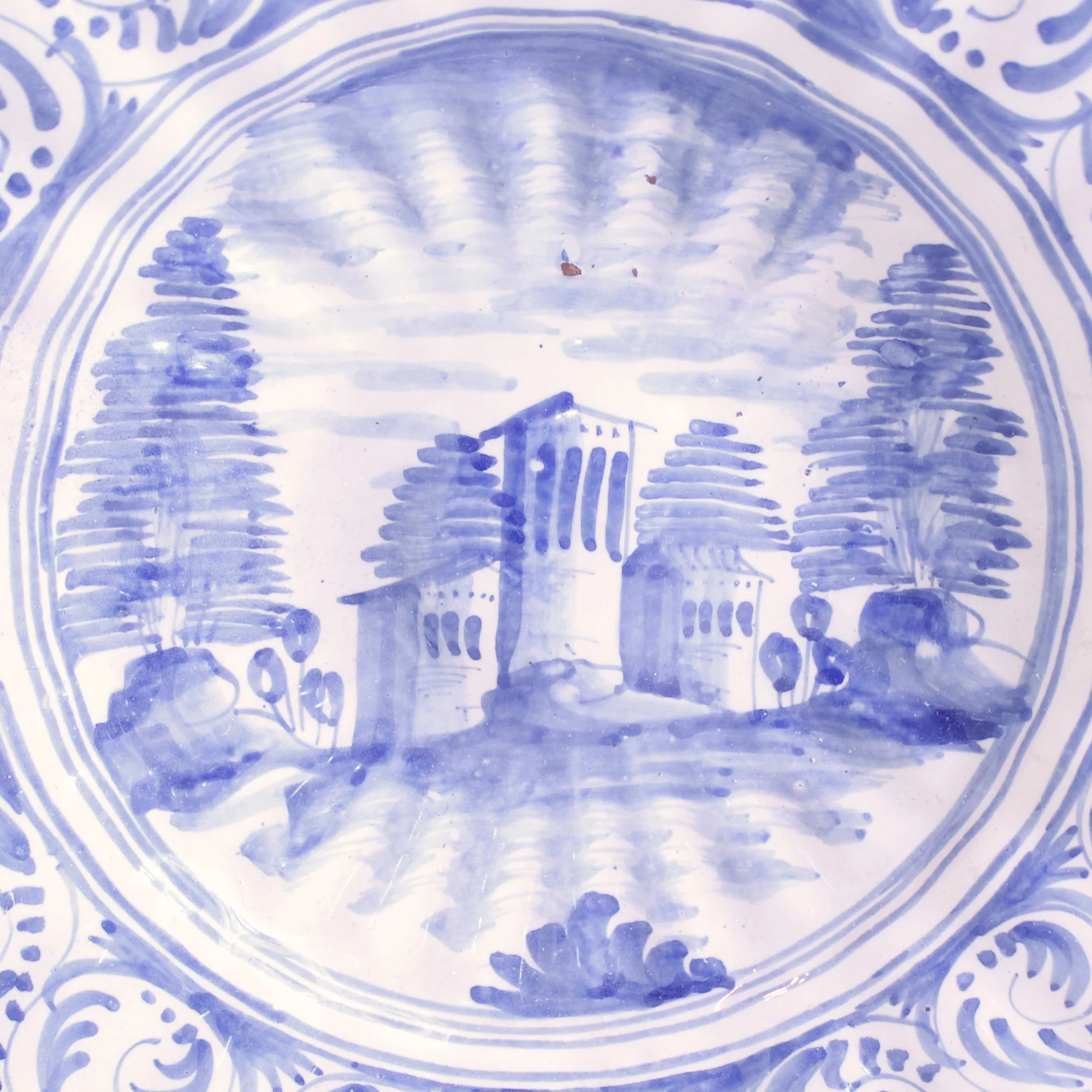 Antique Portuguese Faience Scalloped “Pie-Crust” Edge Charger