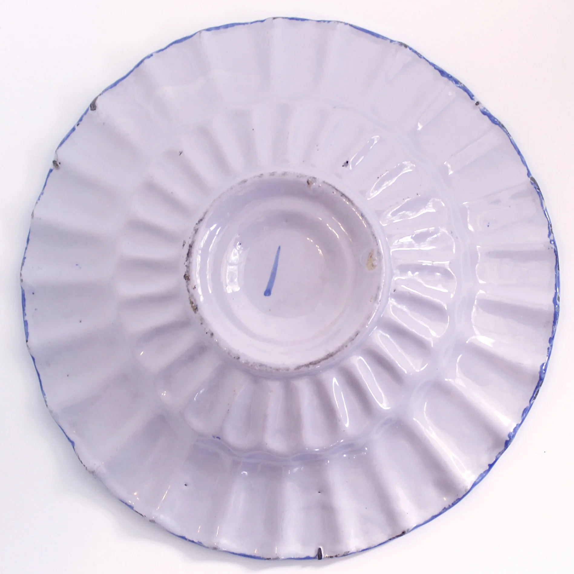 Antique Portuguese Faience Scalloped “Pie-Crust” Edge Charger