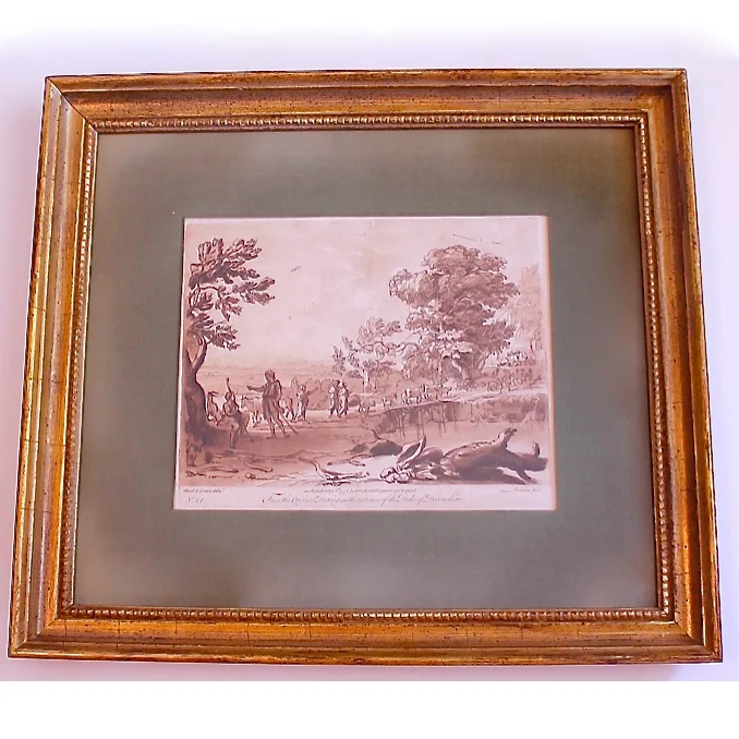 18th Century Sepia Landscape Engravings After Claude Lorrain