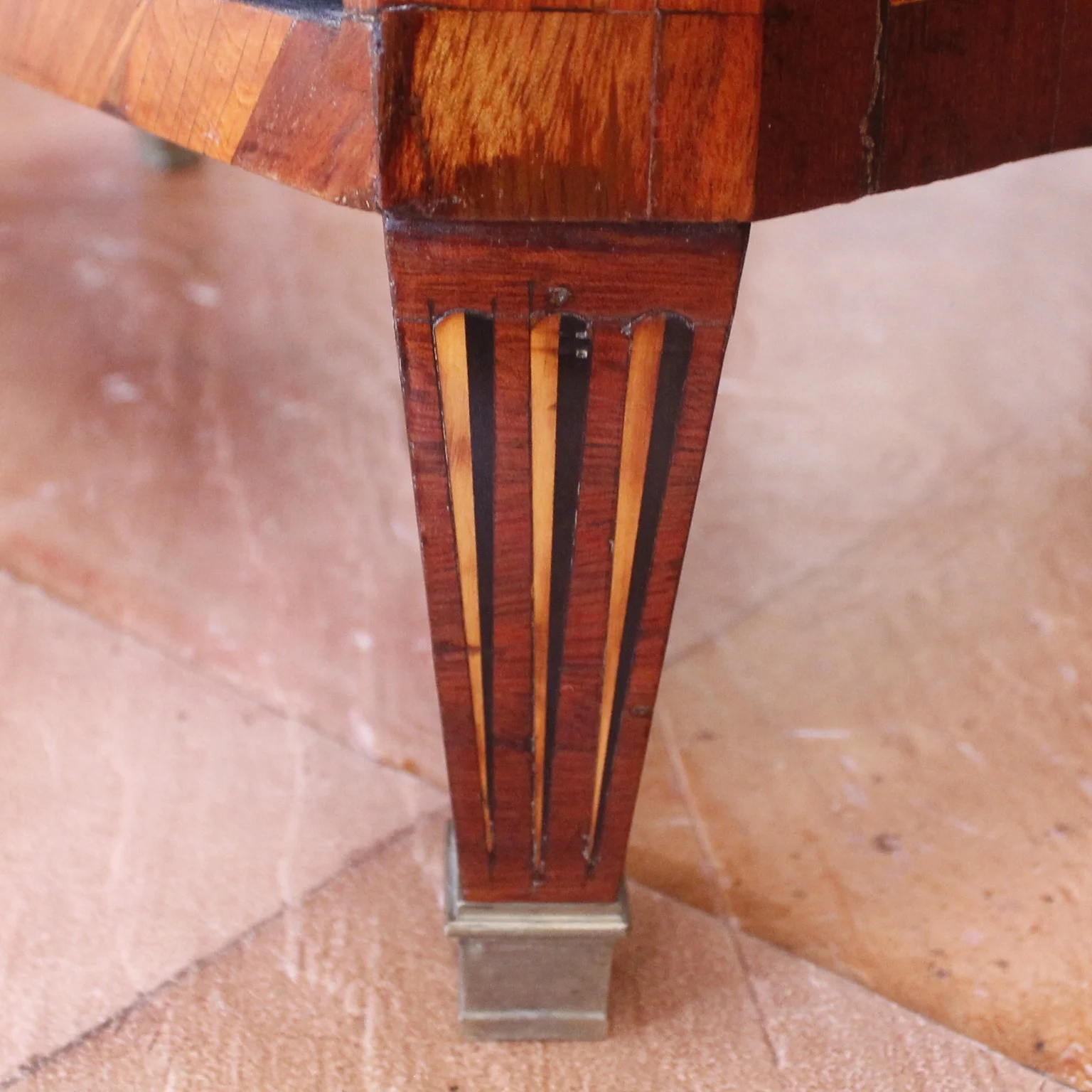 Small French Louis XVI Marquetry Cabinet with Marble Top