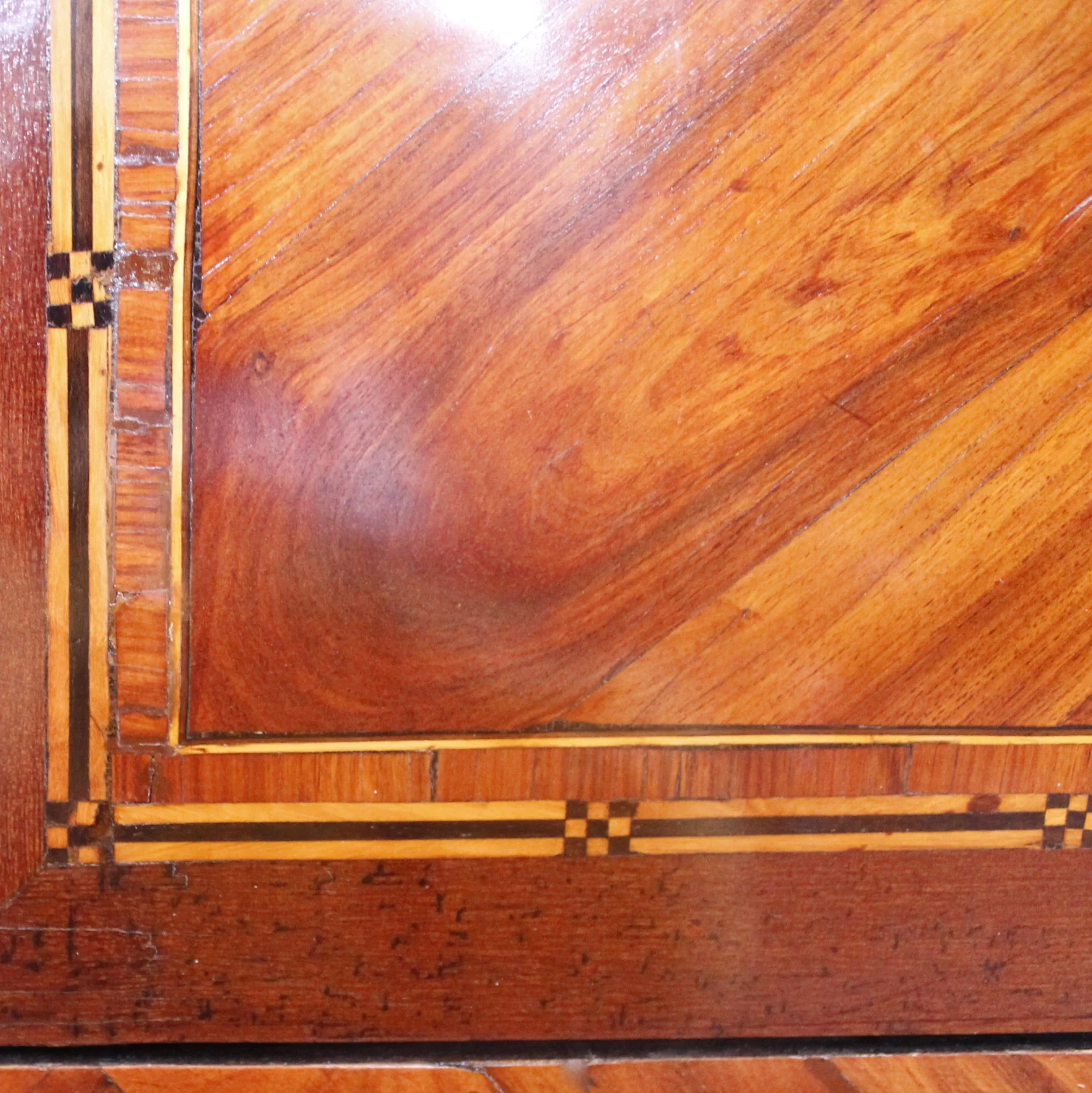 Small French Louis XVI Marquetry Cabinet with Marble Top