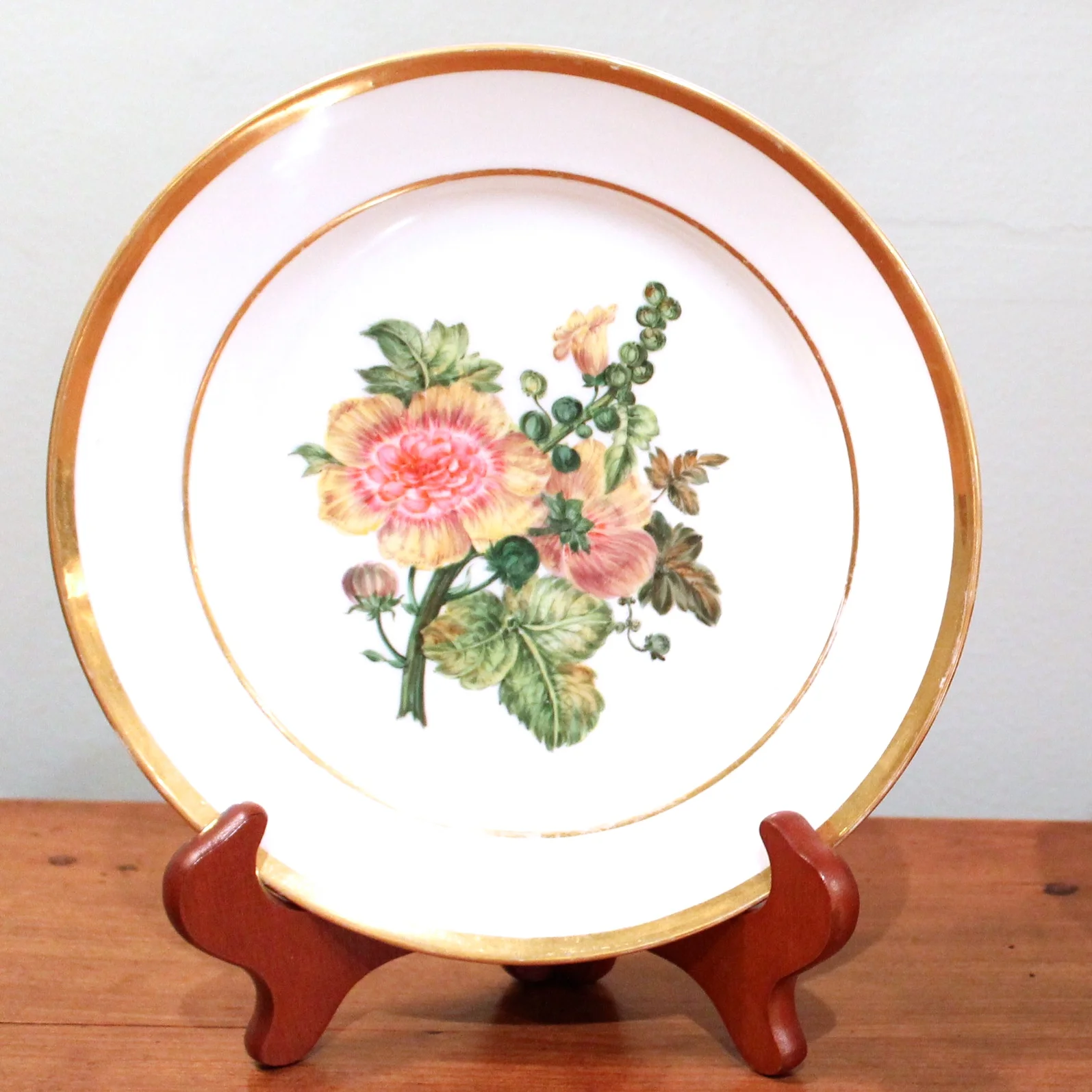 Pair of Deroche Paris Porcelain Floral Plates