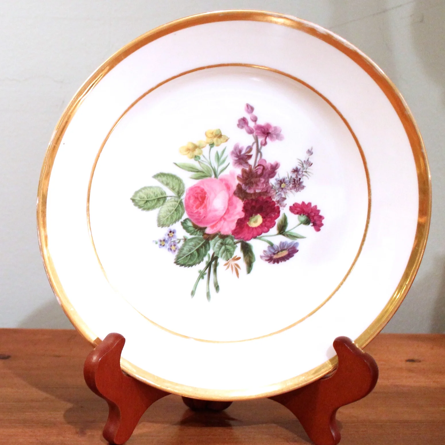 Pair of Deroche Paris Porcelain Floral Plates