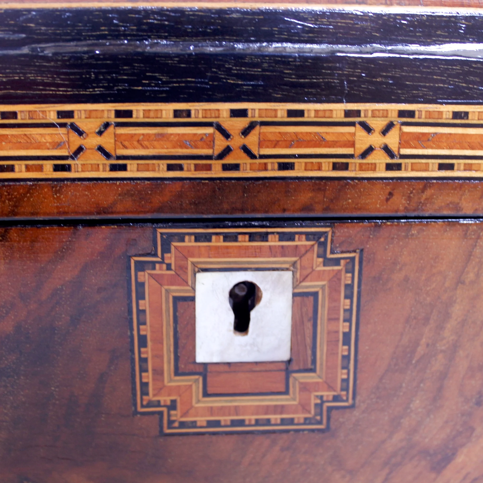 Tunbridge Ware Marquetry Lap Desk with Secret Compartments