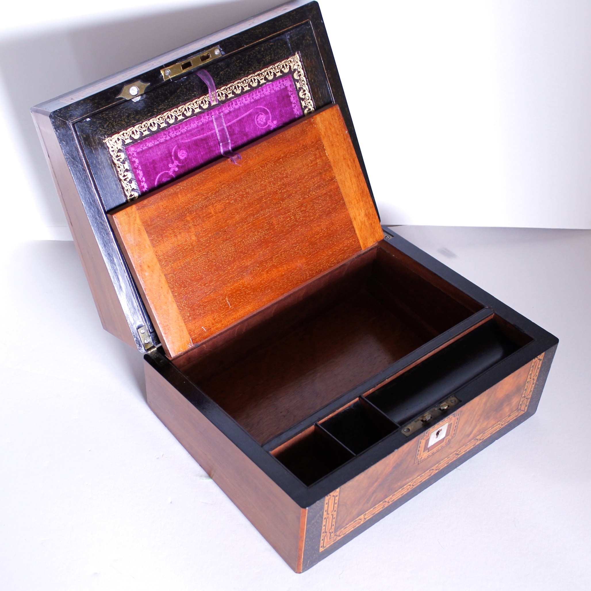 Tunbridge Ware Marquetry Lap Desk with Secret Compartments