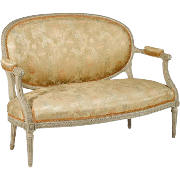 MIRABELLE ANTIQUES  Antiques Charlottesville, VA— French Louis XVI Style  Painted Settee
