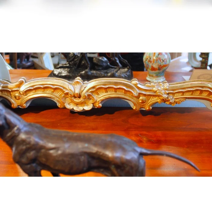 Tall French Louis XV Style Painted and Gilt Mirror