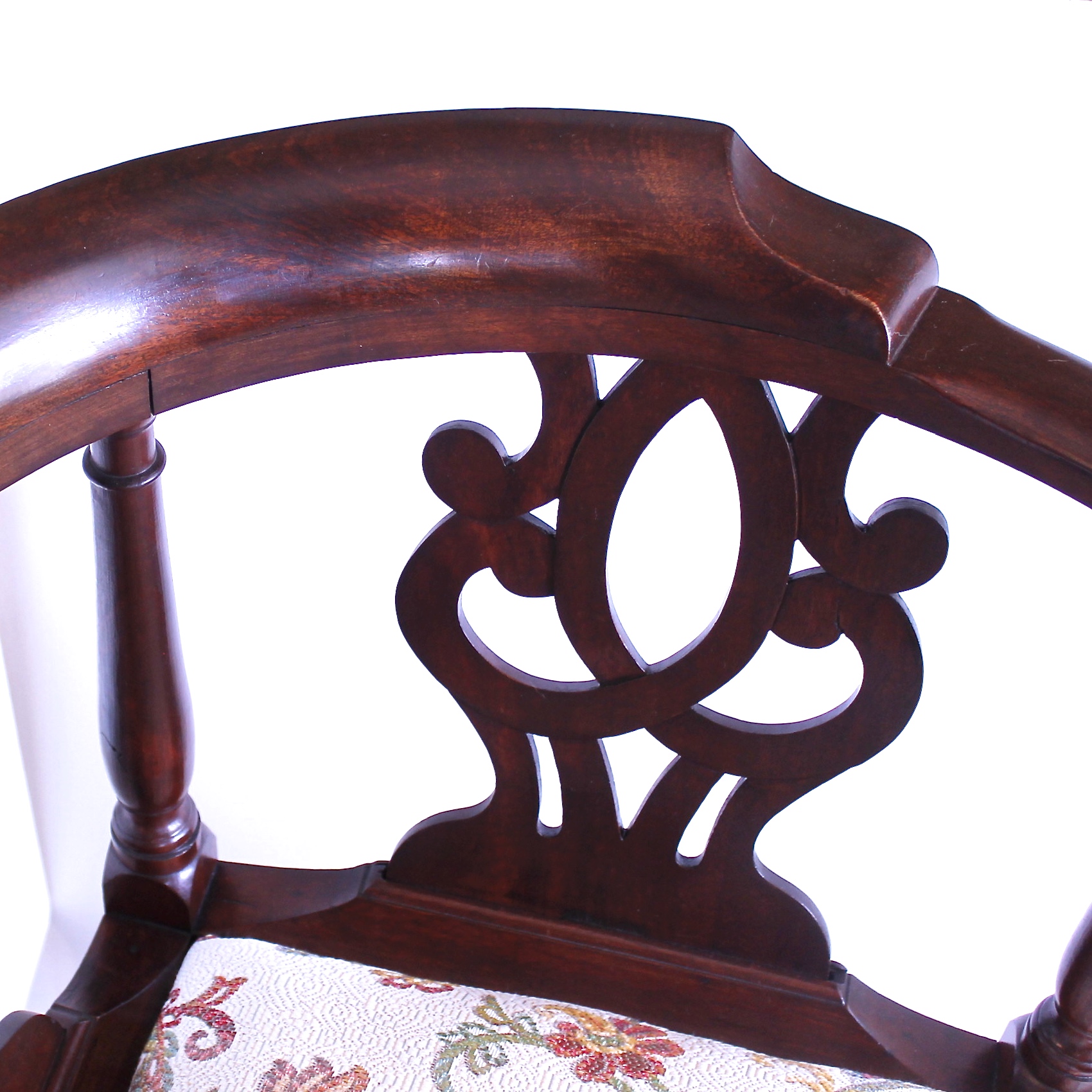 American 18th Century Mahogany Corner Chair