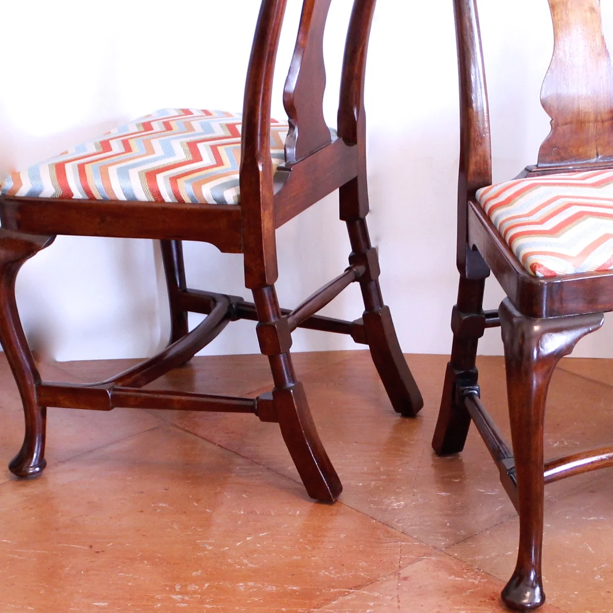 Pair of Walnut George I - George II Side Chairs