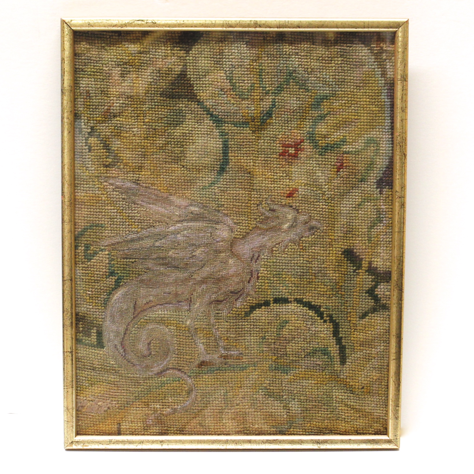 19th Century English Dragon Needlework with Wyverns