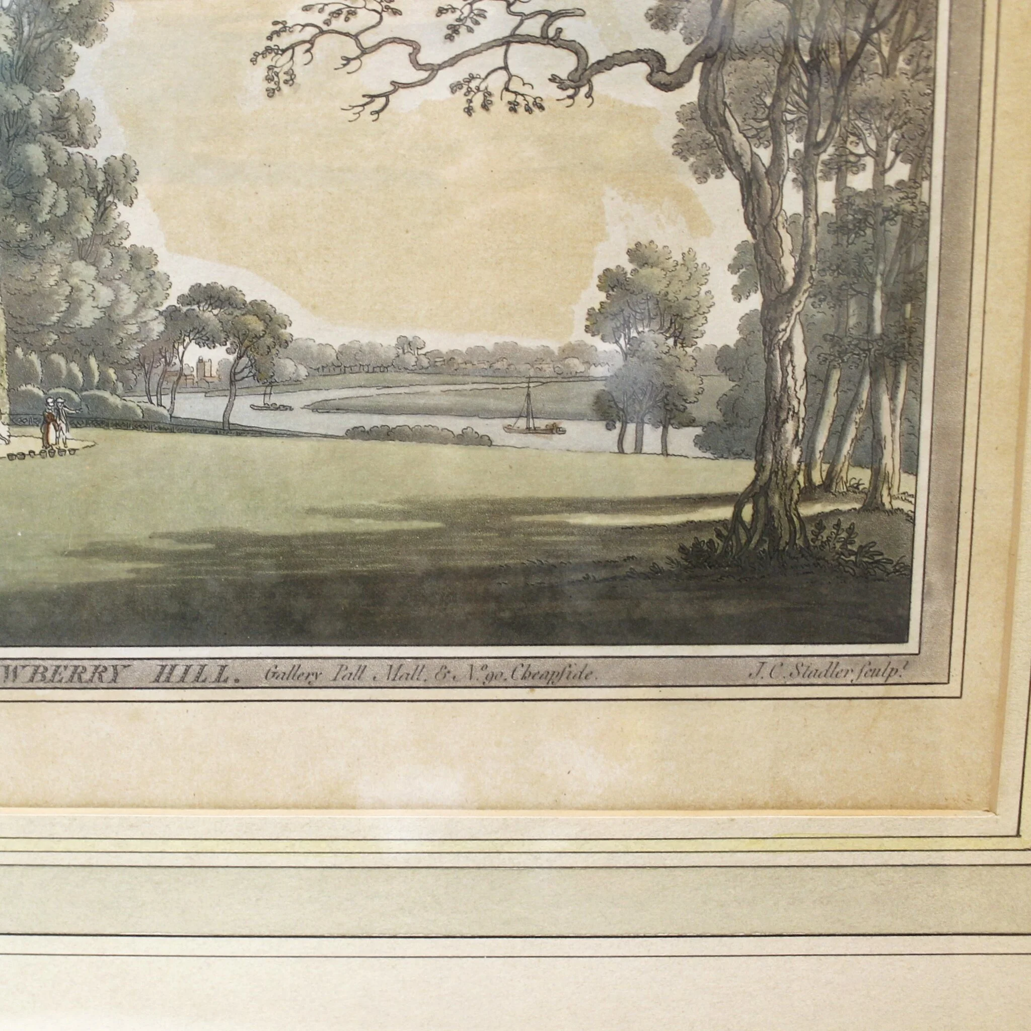 English Landmark Architectural Aquatint Views Published by John Boydell, Strawberry Hill