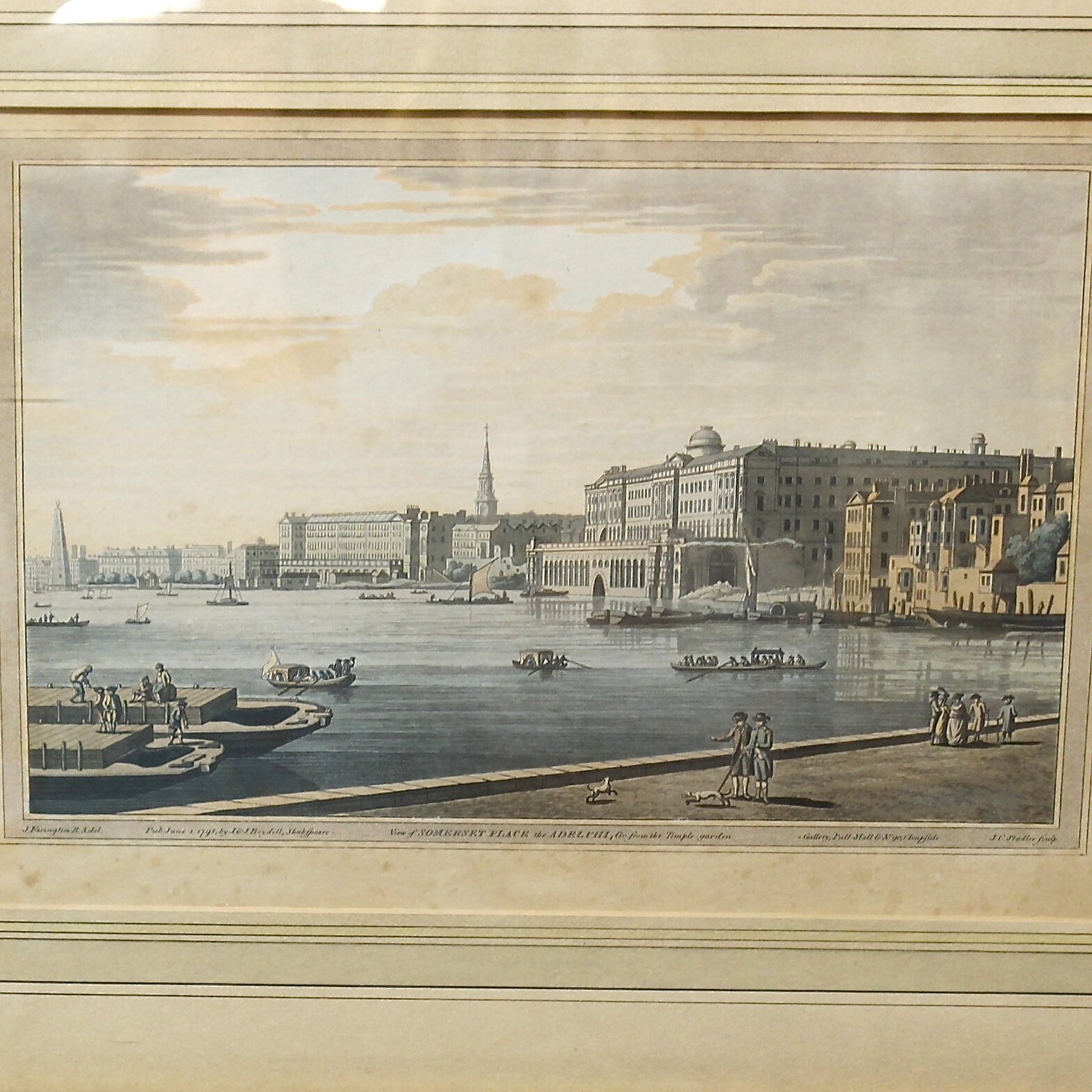 English Landmark Architectural Aquatint Views Published by John Boydell, Somerset House