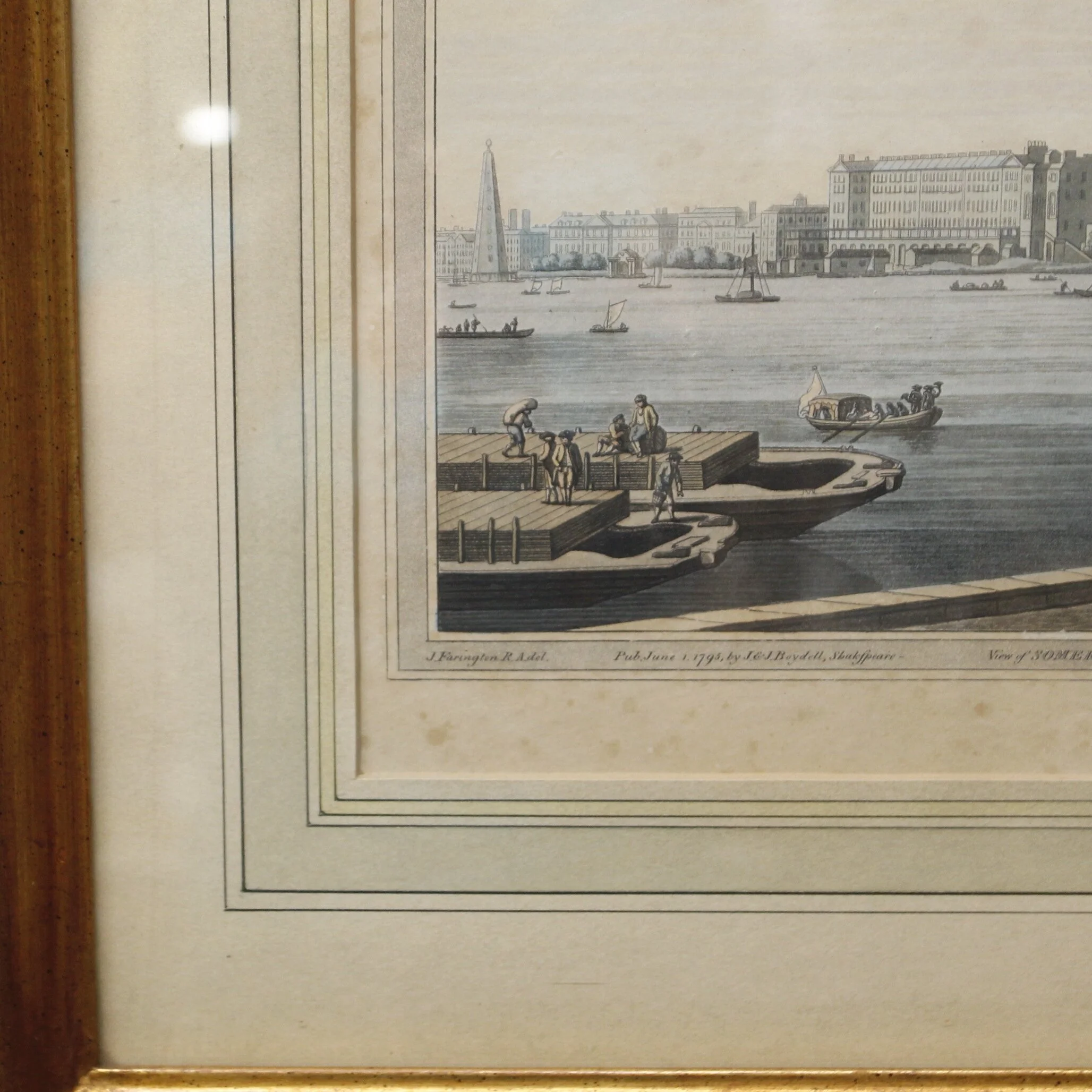 English Landmark Architectural Aquatint Views Published by John Boydell, Somerset House