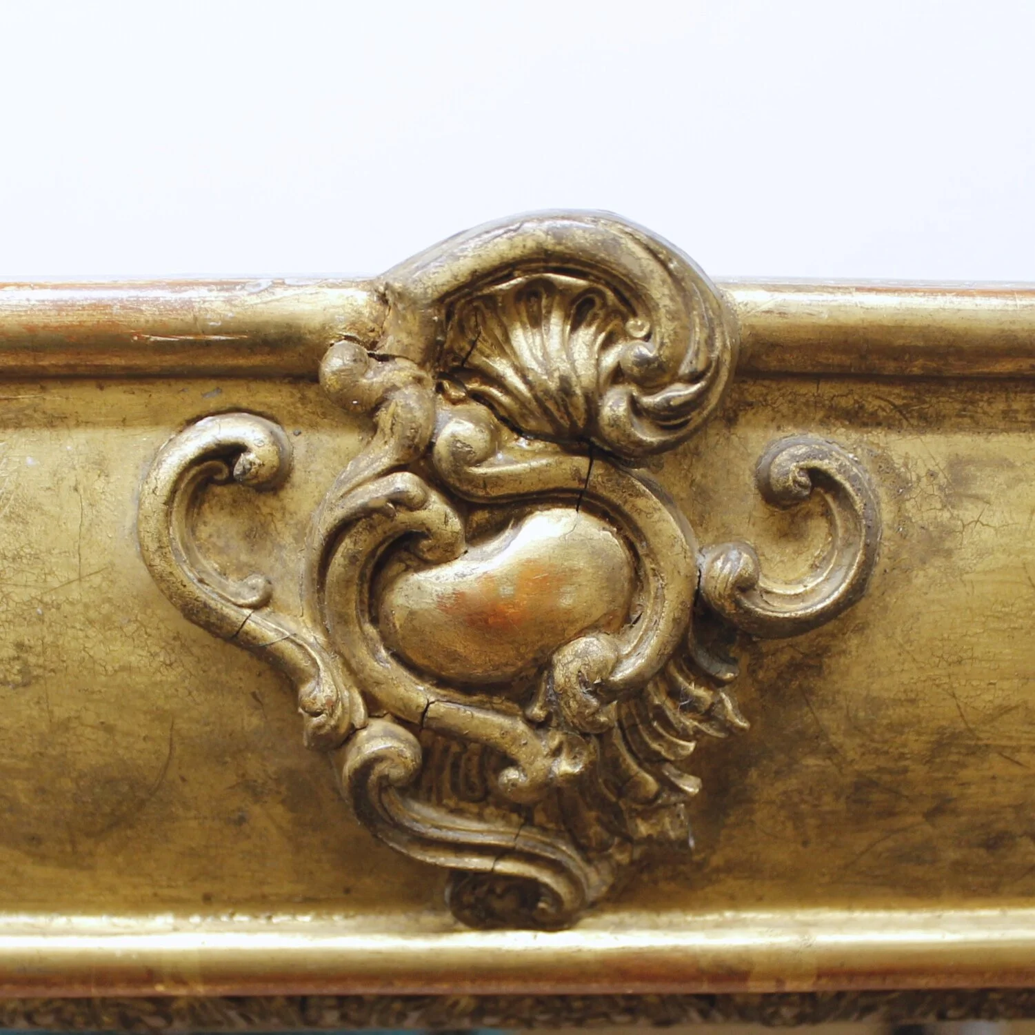 French Gilt Rectangular Mirror, Rococo