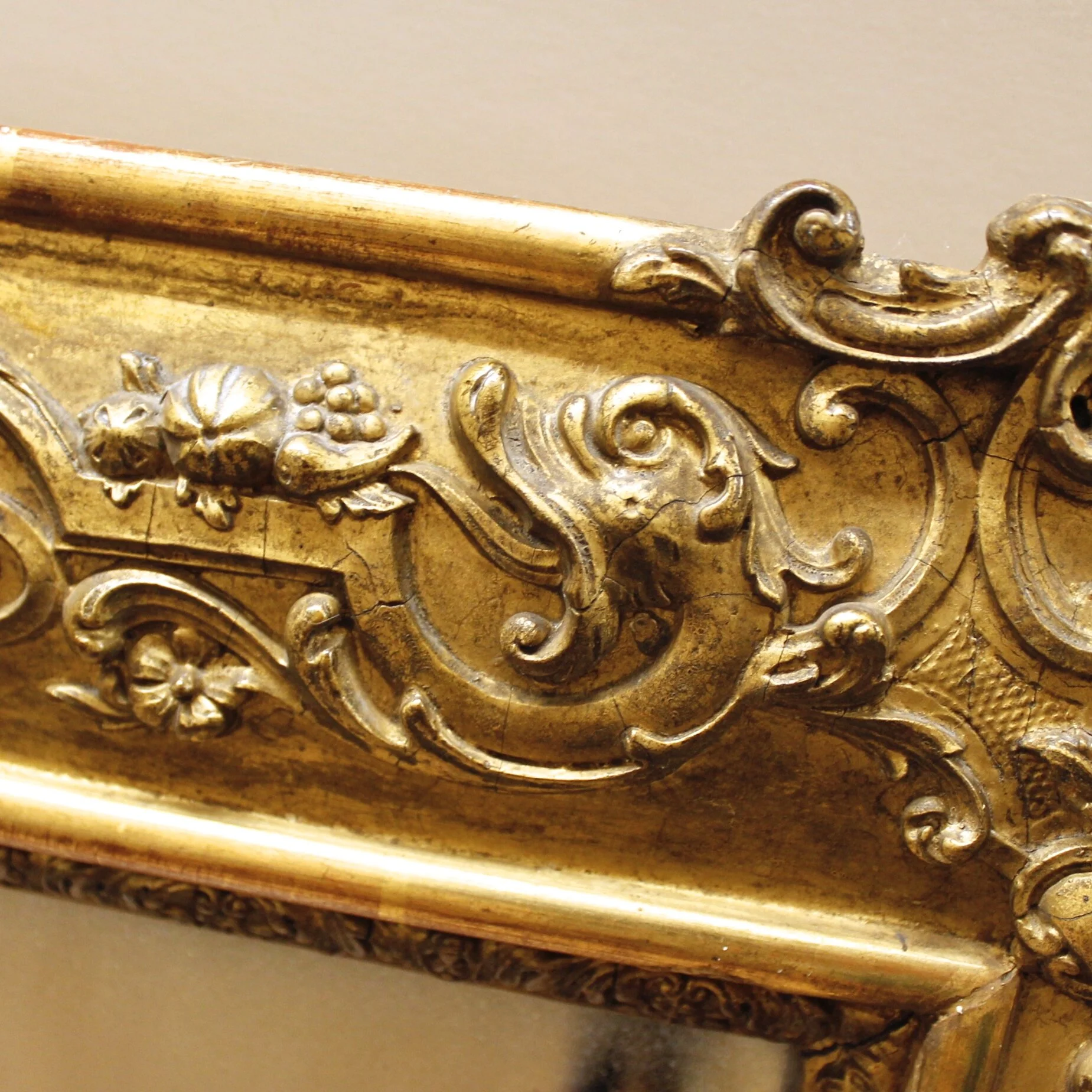 French Gilt Rectangular Mirror, Rococo