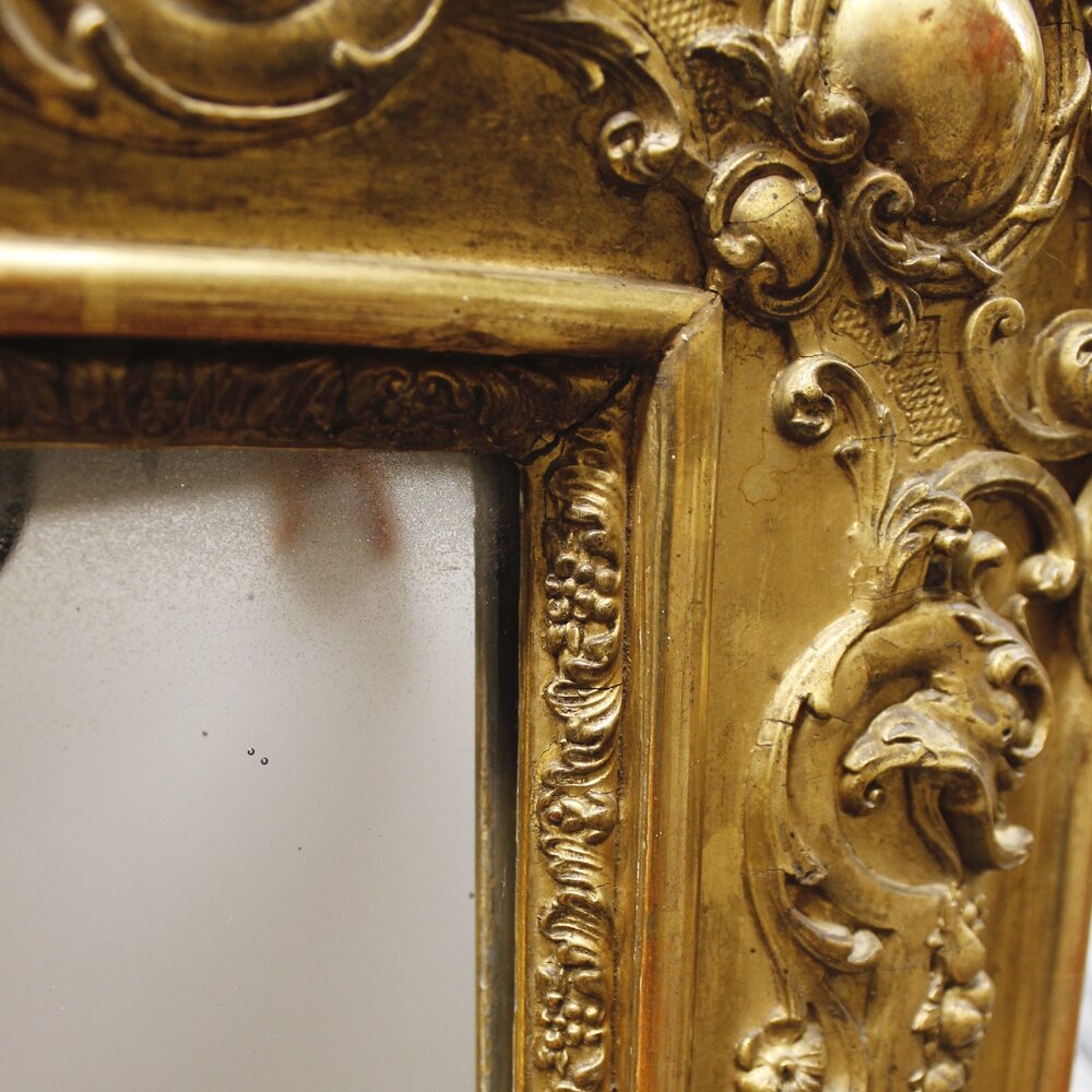 Antique Mercury Glass Mirror, 19th Century