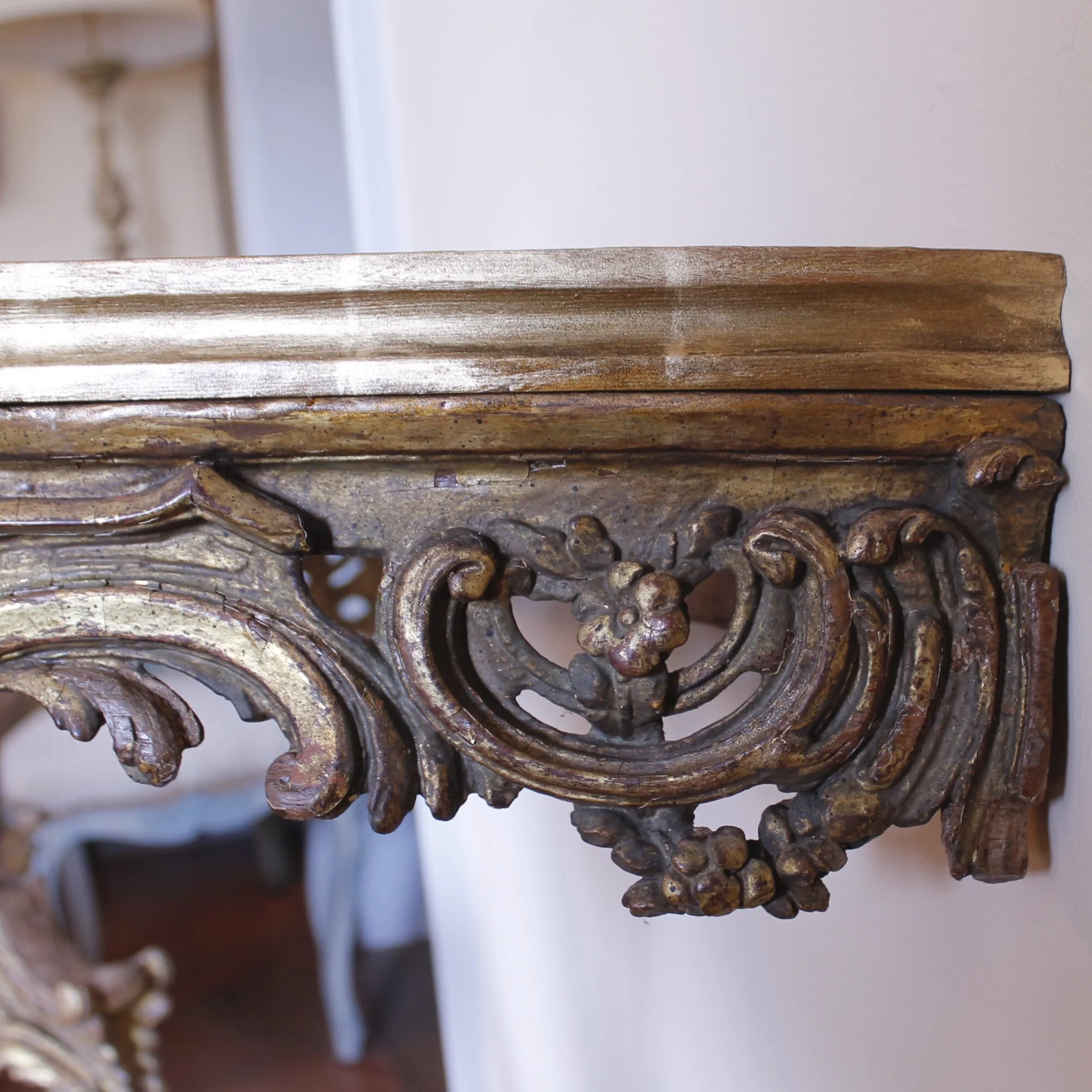 Italian Rococo Carved Gilt Wood Console Table