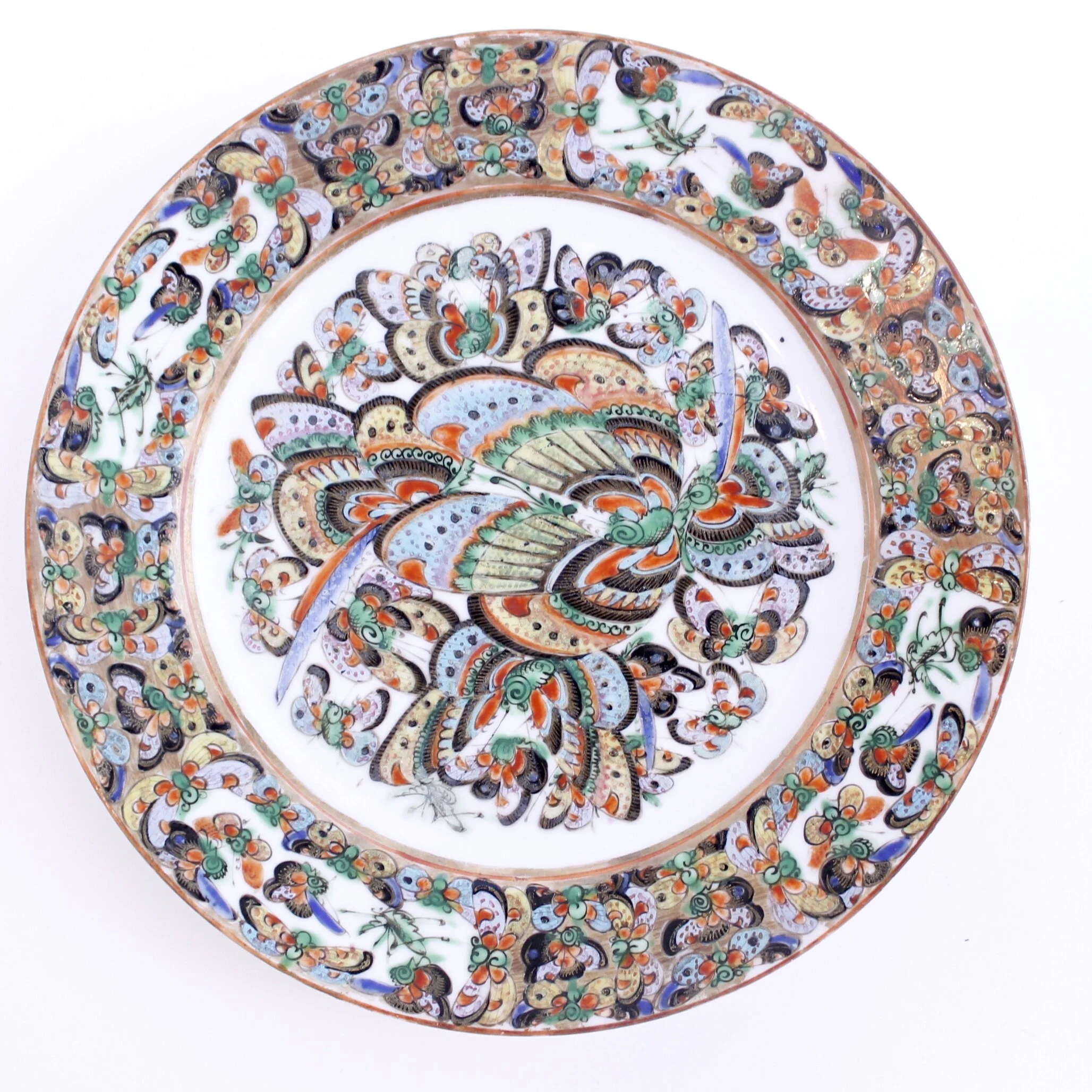 Five “Thousand Butterfly” Pattern Chinese Export Porcelain Plates