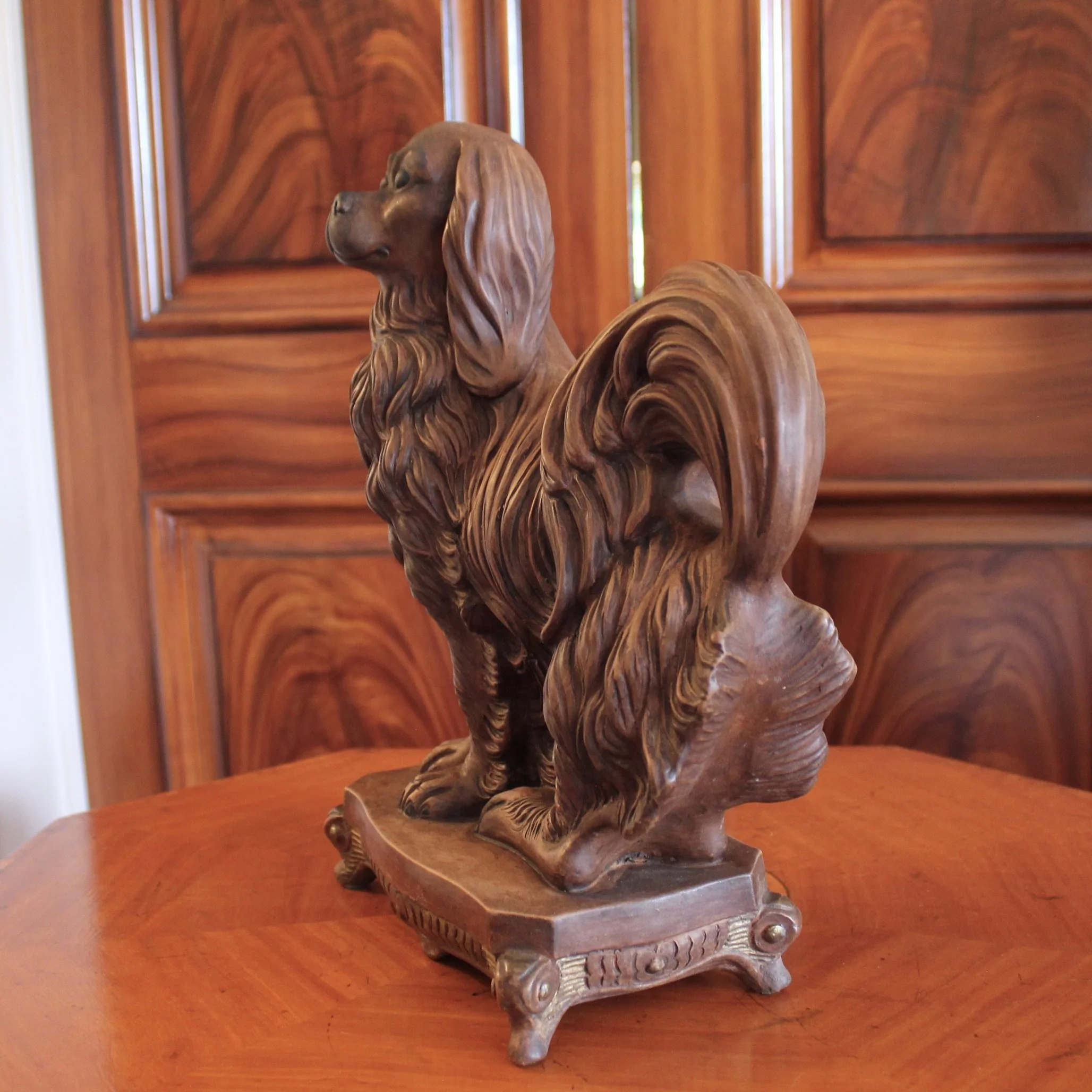 Large Terracotta King Charles Spaniel sculpture