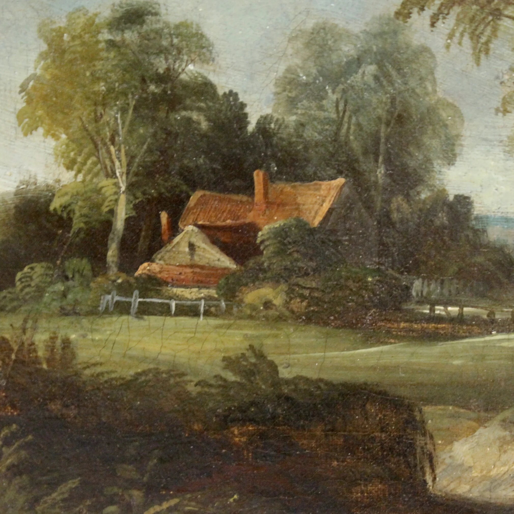 Pair of English Landscape Paintings, Oil on Canvas, 19th Century