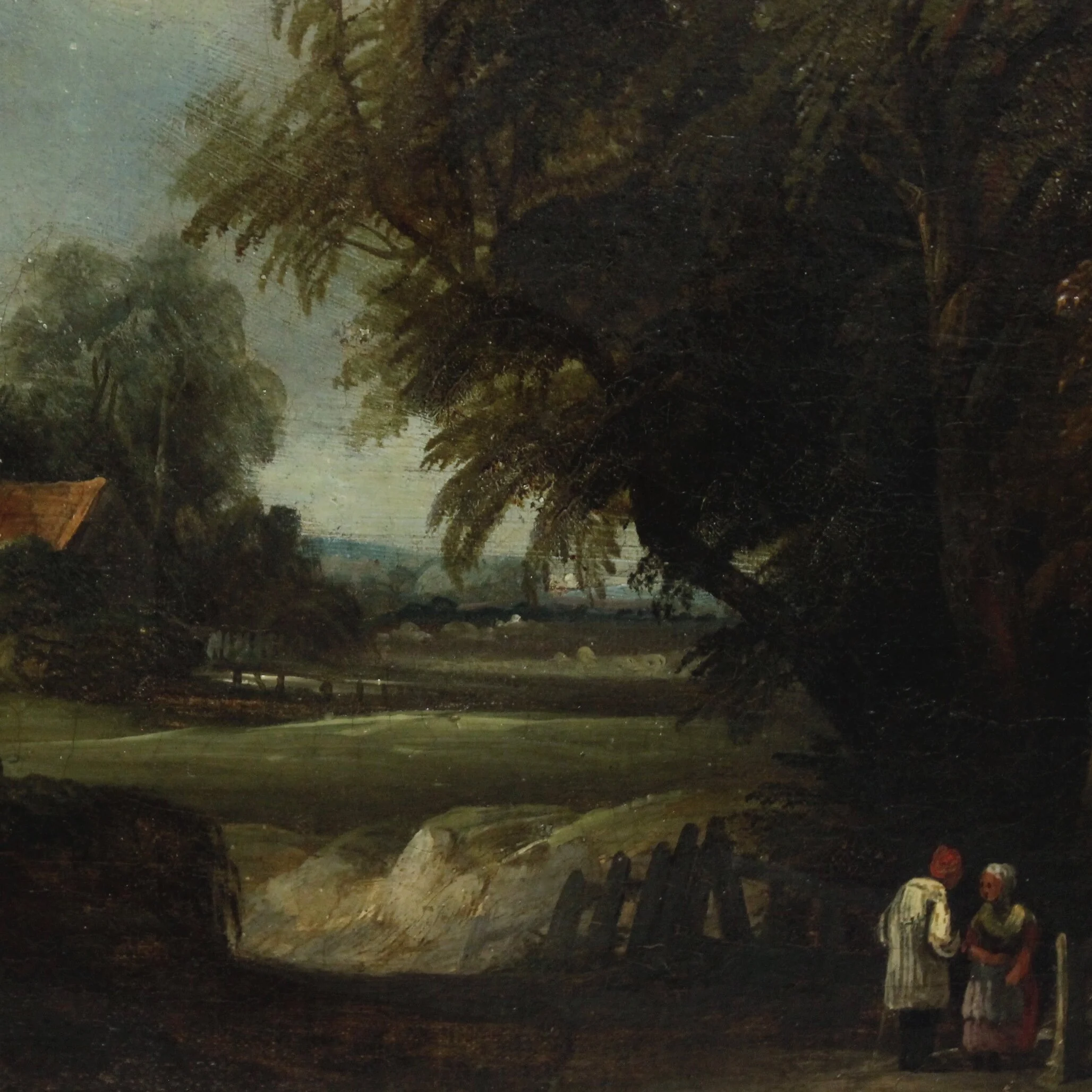 Pair of English Landscape Paintings, Oil on Canvas, 19th Century