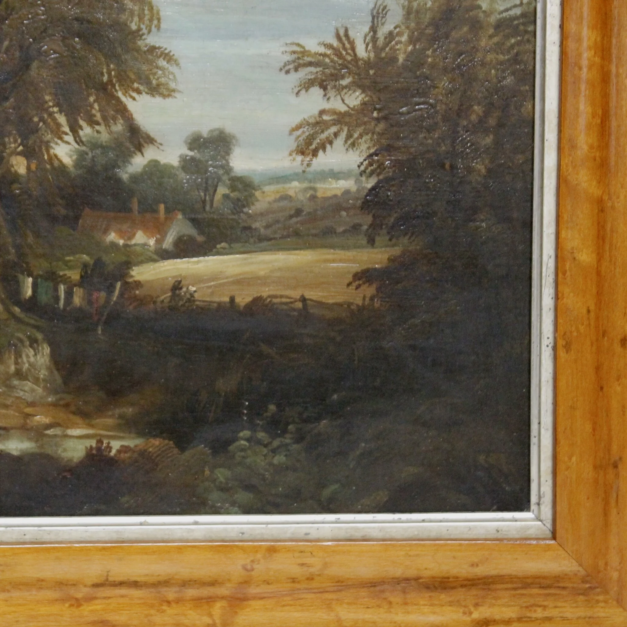 Pair of English Landscape Paintings, Oil on Canvas, 19th Century