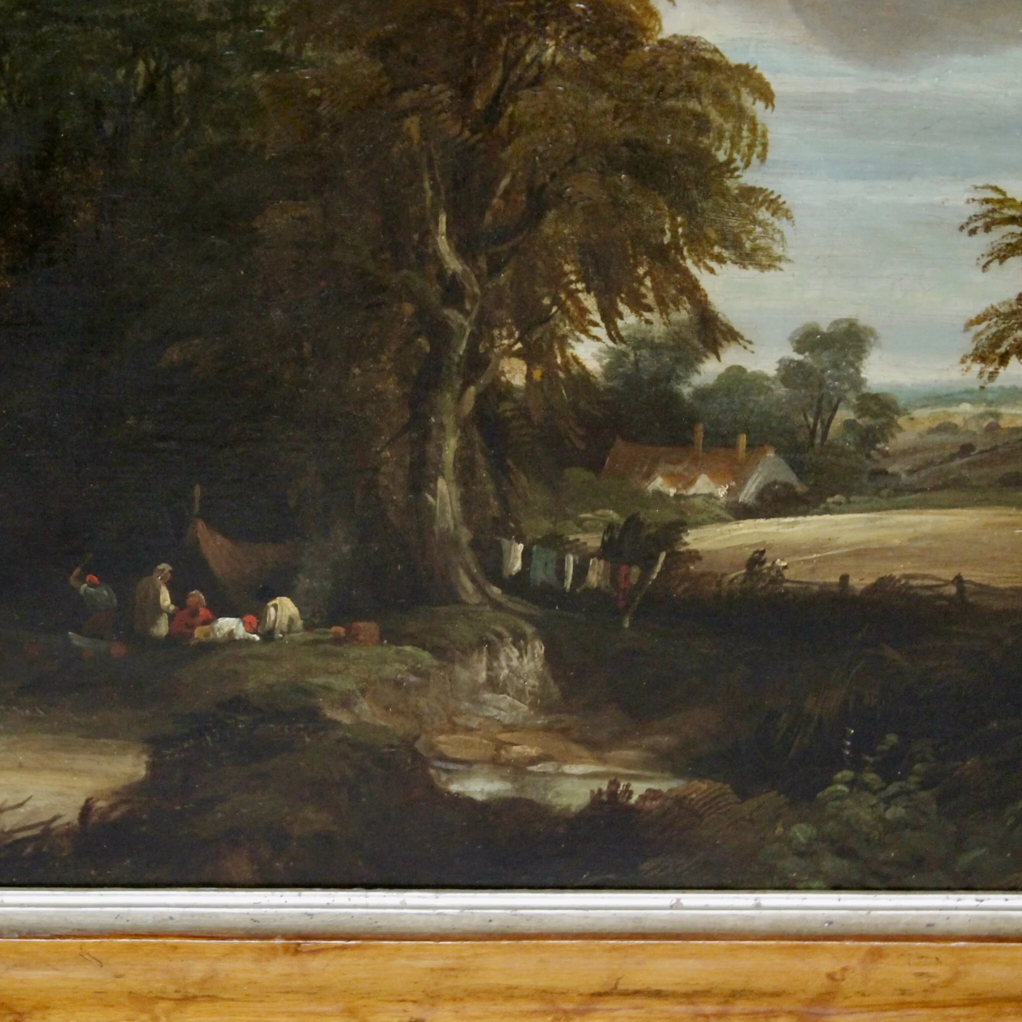 Pair of English Landscape Paintings, Oil on Canvas, 19th Century