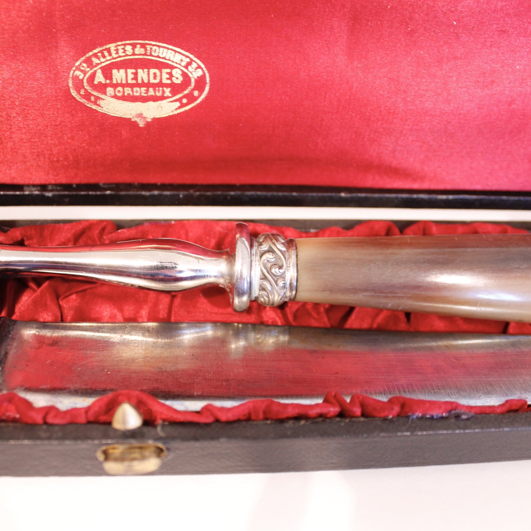 Antique French Carving Set in the Original Black Box